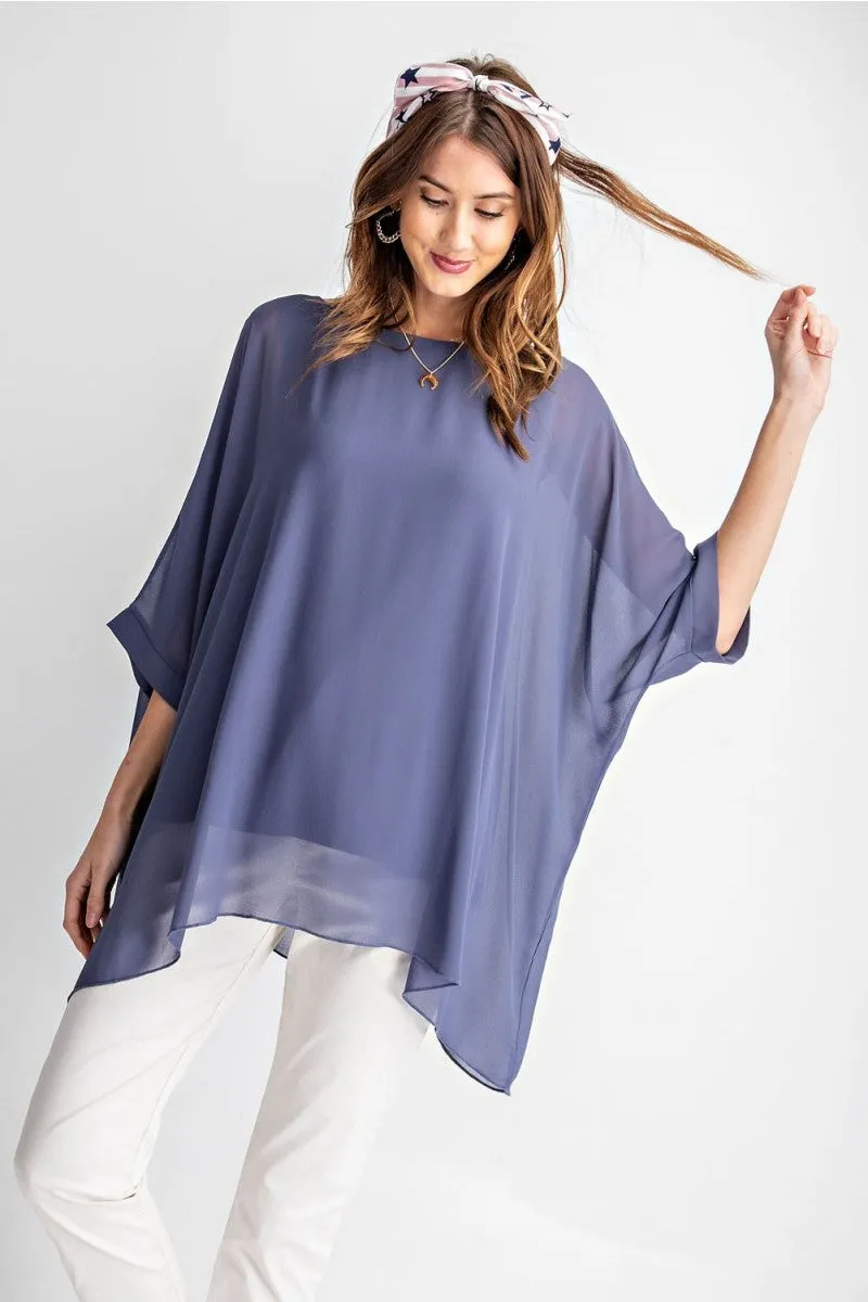 Bernice Oversized Chiffon Tunic with Tank
