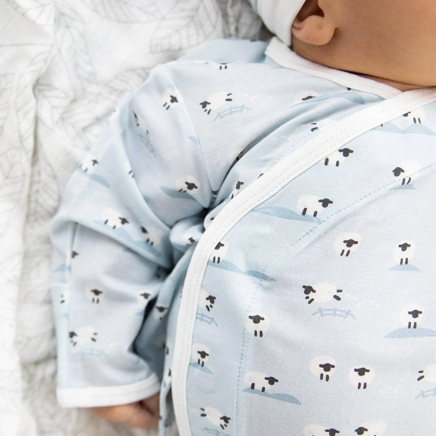 blue baa baa baby modal magnetic take-me-home kimono set