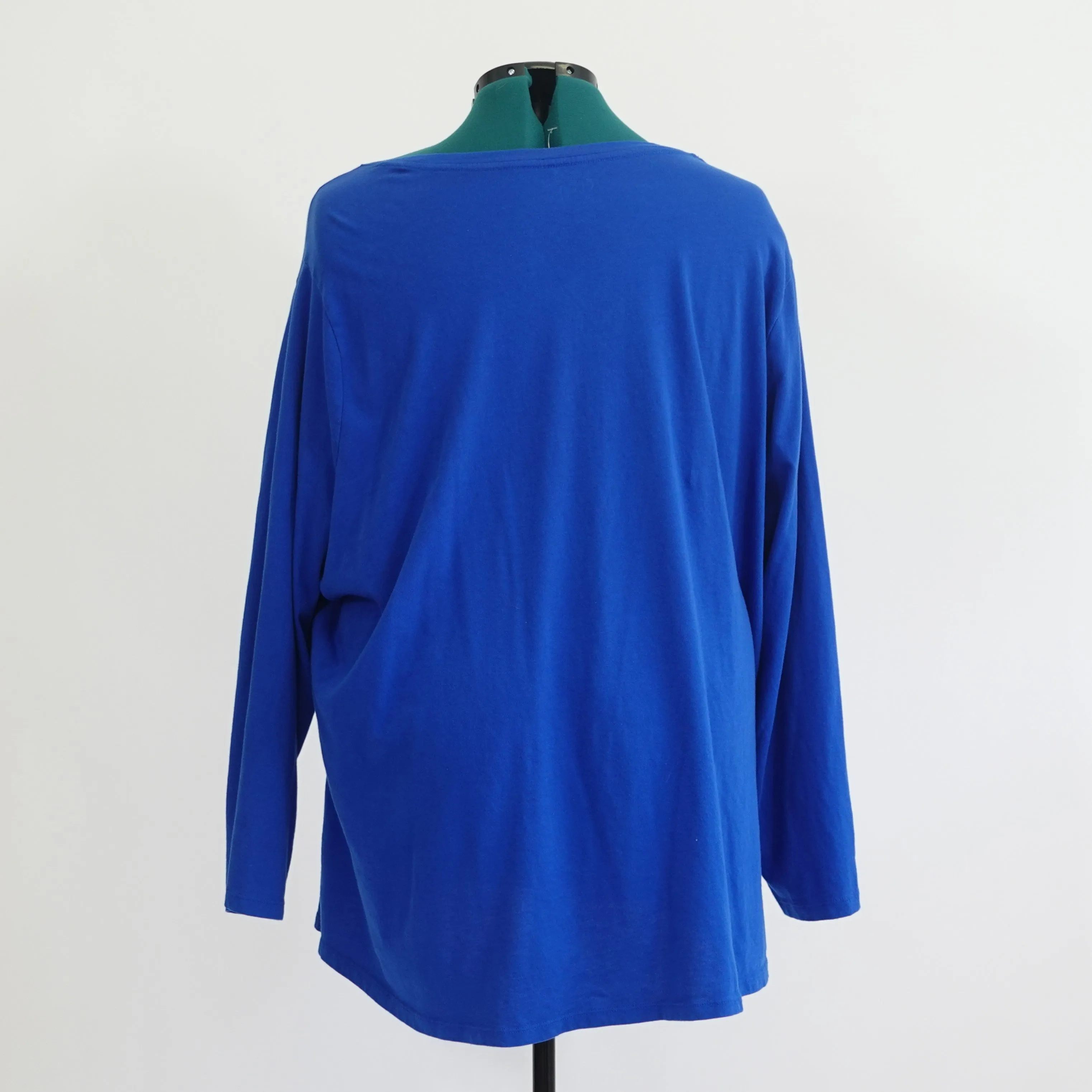 Blue Lightweight Long Sleeve V Neck Tee