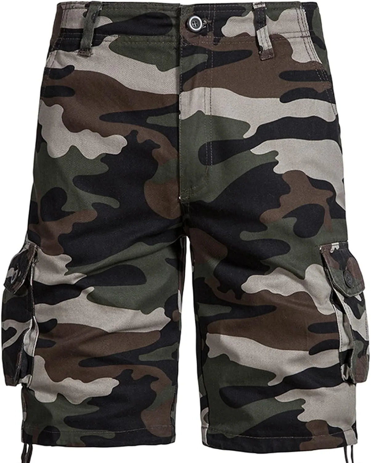 Camo Shorts Men Cargo Pants Summer Casual Camouflage Print Shorts with 6 Pockets Relaxed Fit Casual Bermuda Shorts
