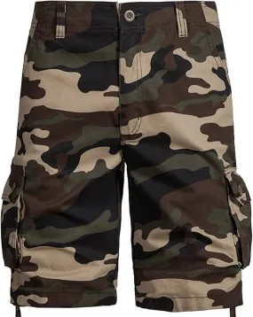 Camo Shorts Men Cargo Pants Summer Casual Camouflage Print Shorts with 6 Pockets Relaxed Fit Casual Bermuda Shorts