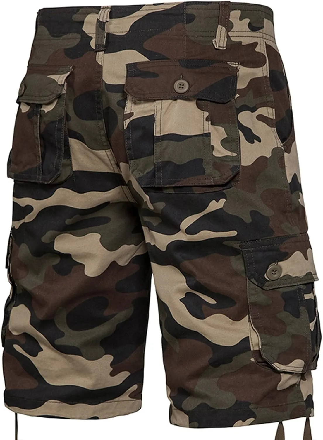Camo Shorts Men Cargo Pants Summer Casual Camouflage Print Shorts with 6 Pockets Relaxed Fit Casual Bermuda Shorts