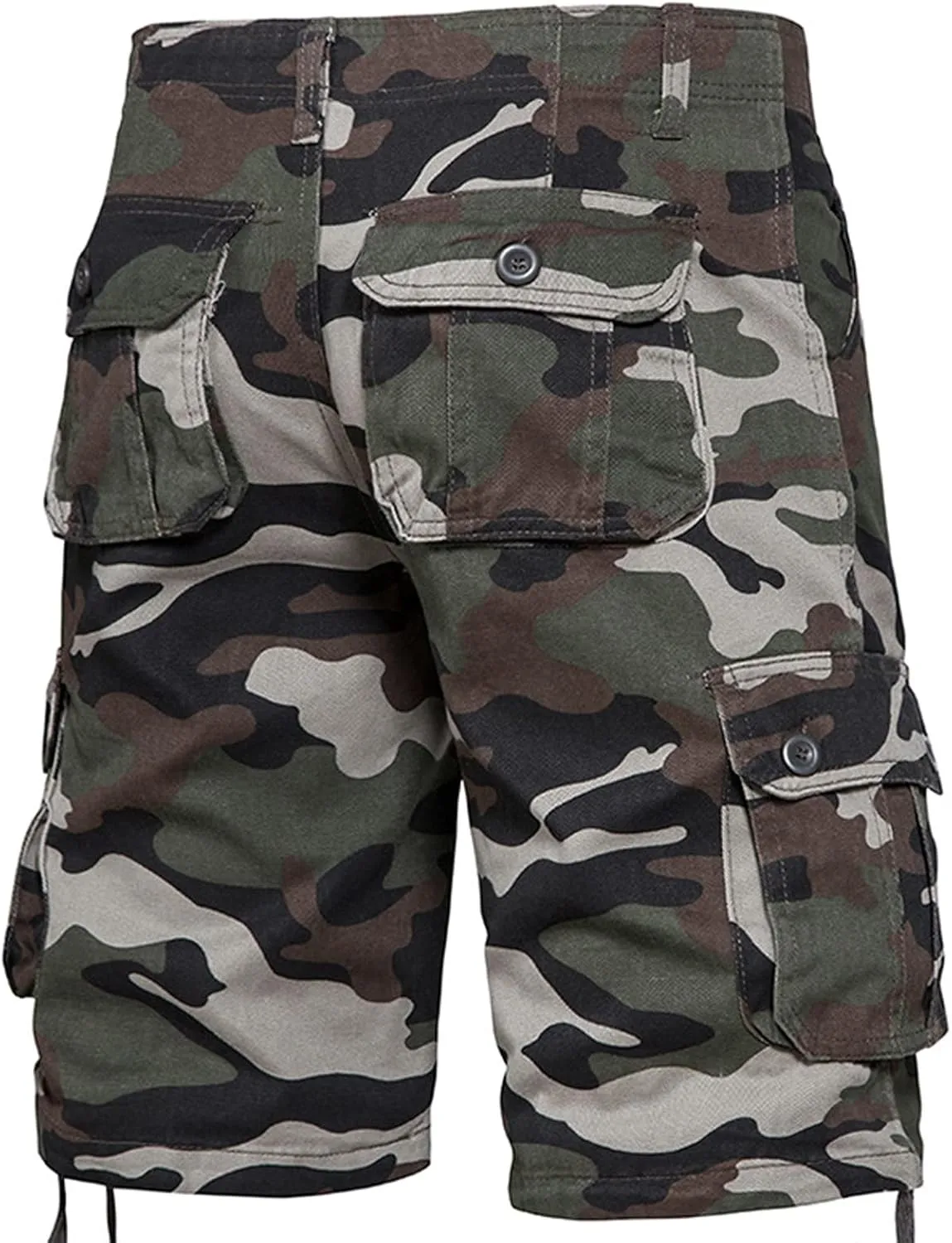 Camo Shorts Men Cargo Pants Summer Casual Camouflage Print Shorts with 6 Pockets Relaxed Fit Casual Bermuda Shorts