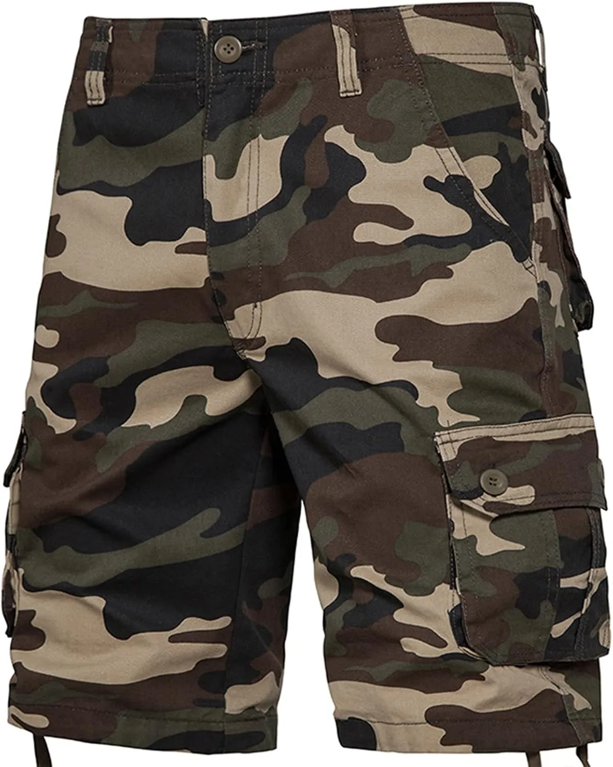 Camo Shorts Men Cargo Pants Summer Casual Camouflage Print Shorts with 6 Pockets Relaxed Fit Casual Bermuda Shorts