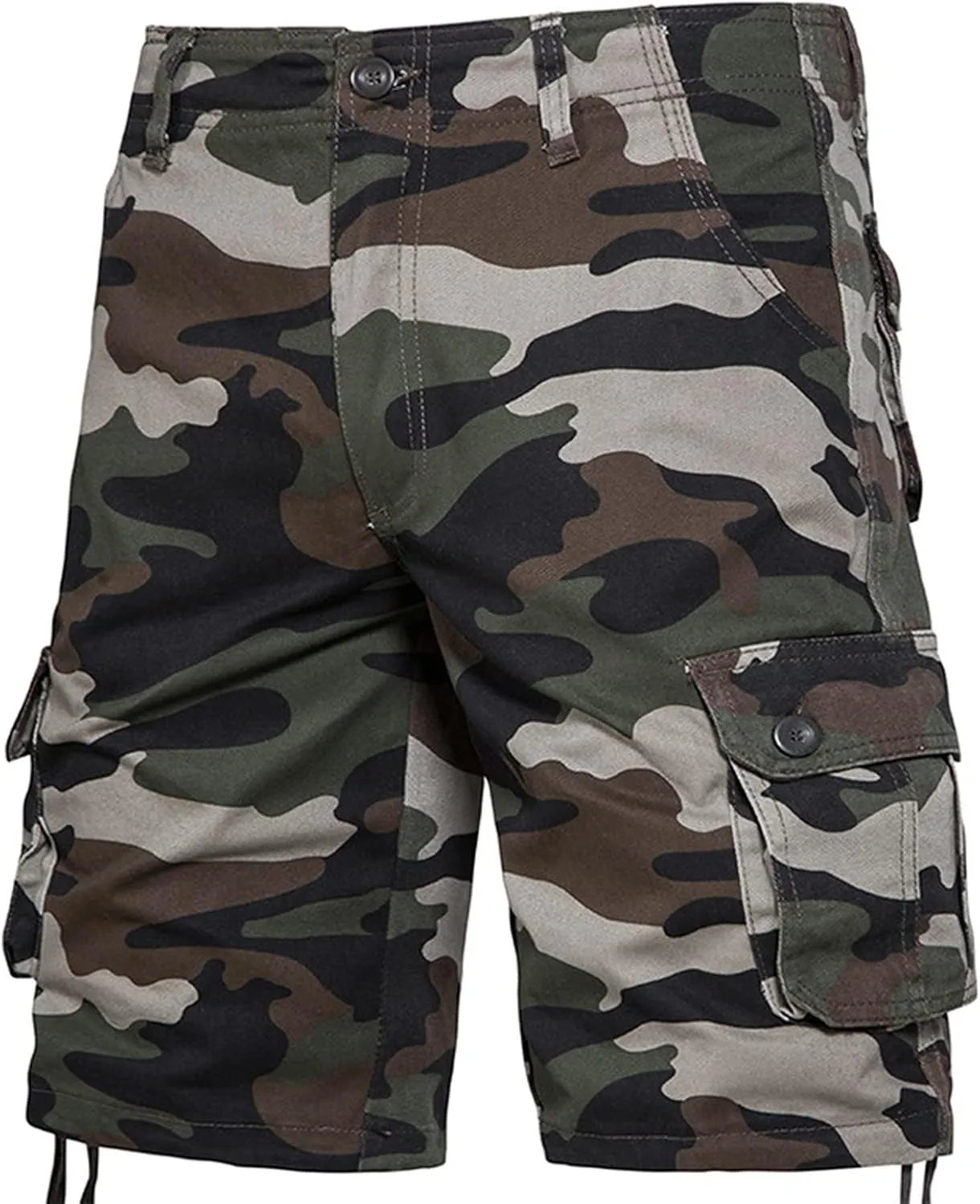 Camo Shorts Men Cargo Pants Summer Casual Camouflage Print Shorts with 6 Pockets Relaxed Fit Casual Bermuda Shorts
