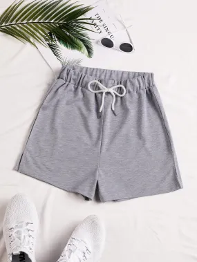 Casual Plain Split Natural Women Shorts