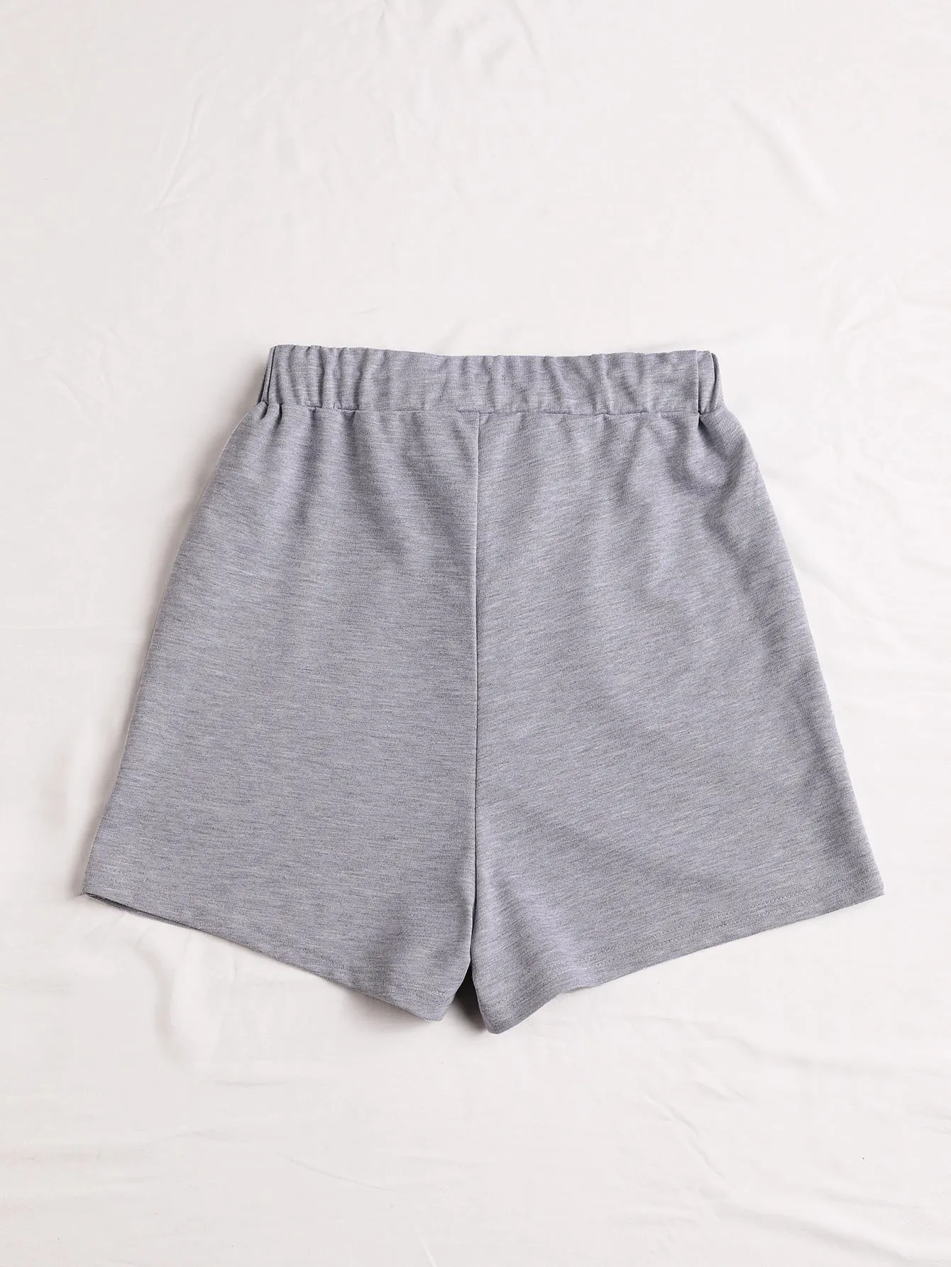 Casual Plain Split Natural Women Shorts