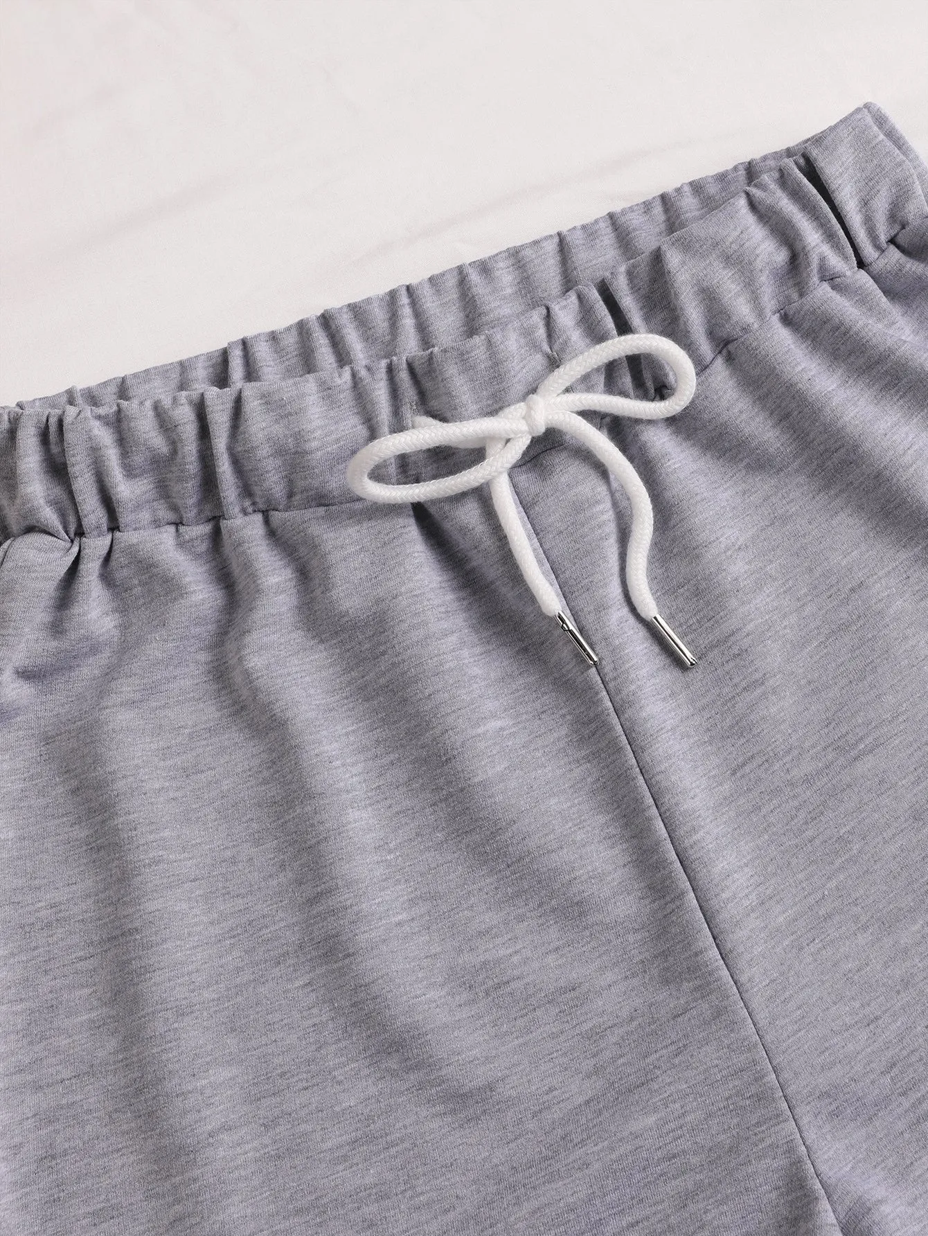 Casual Plain Split Natural Women Shorts