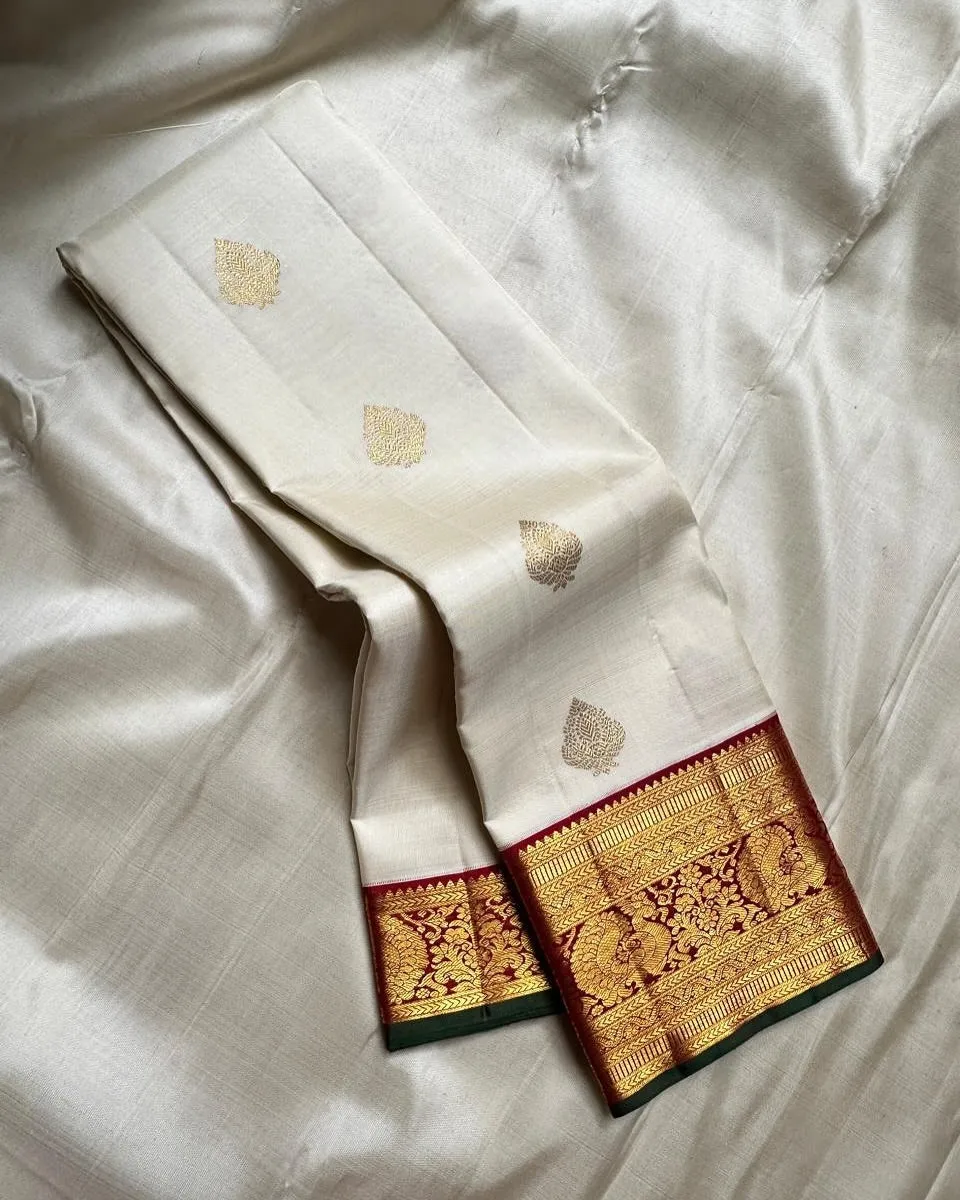 Confounding Beige Soft Silk Saree With Panoply Blouse Piece