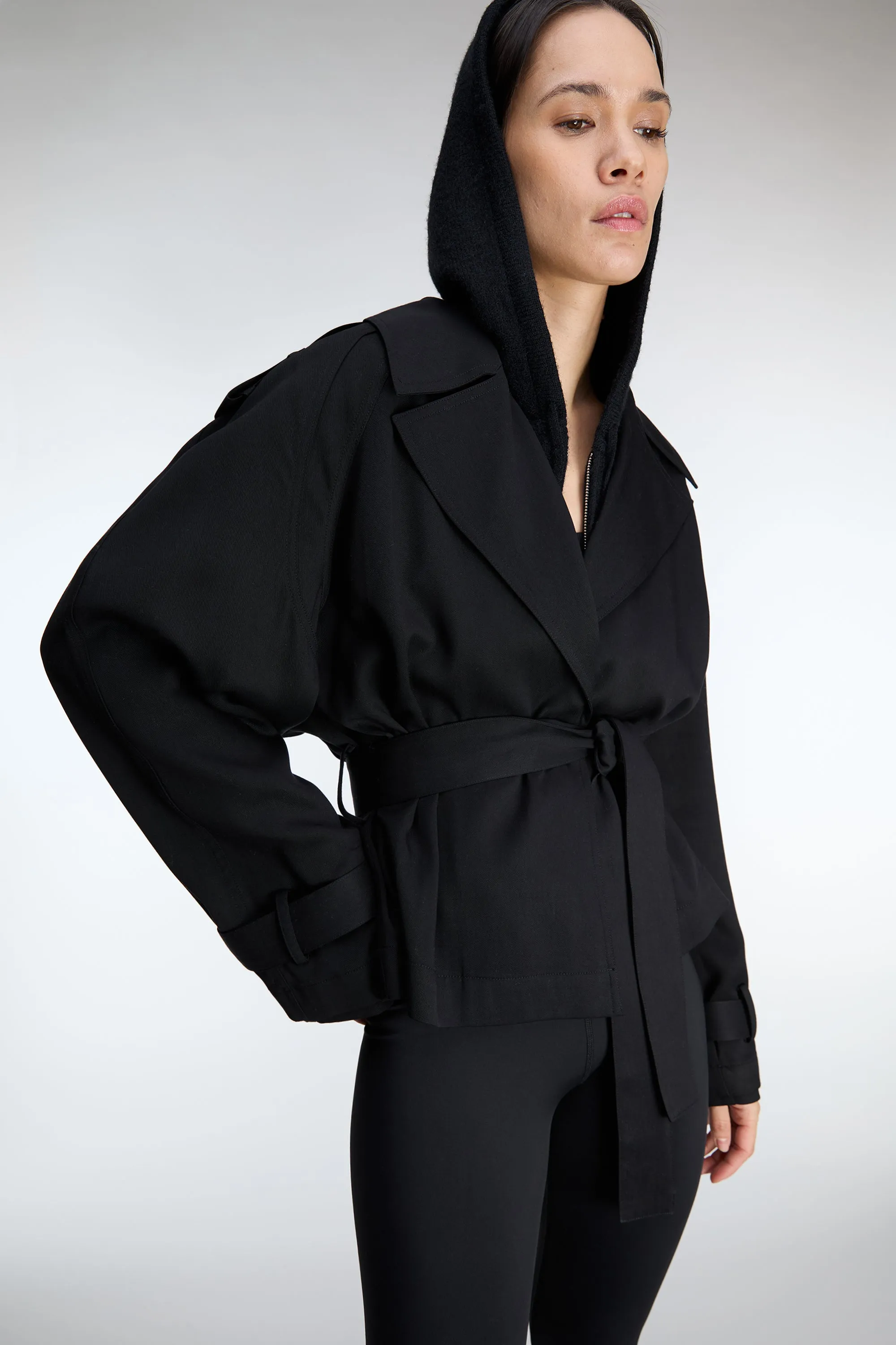CROPPED FLOWY TRENCH COAT