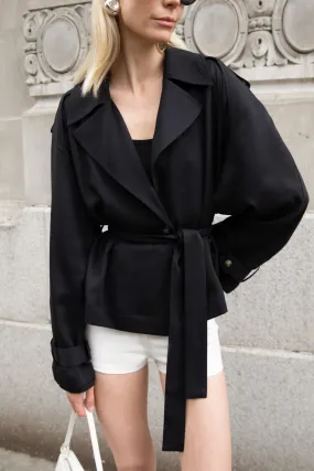 CROPPED FLOWY TRENCH COAT