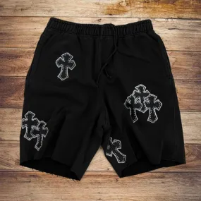 Cross-print casual retro shorts