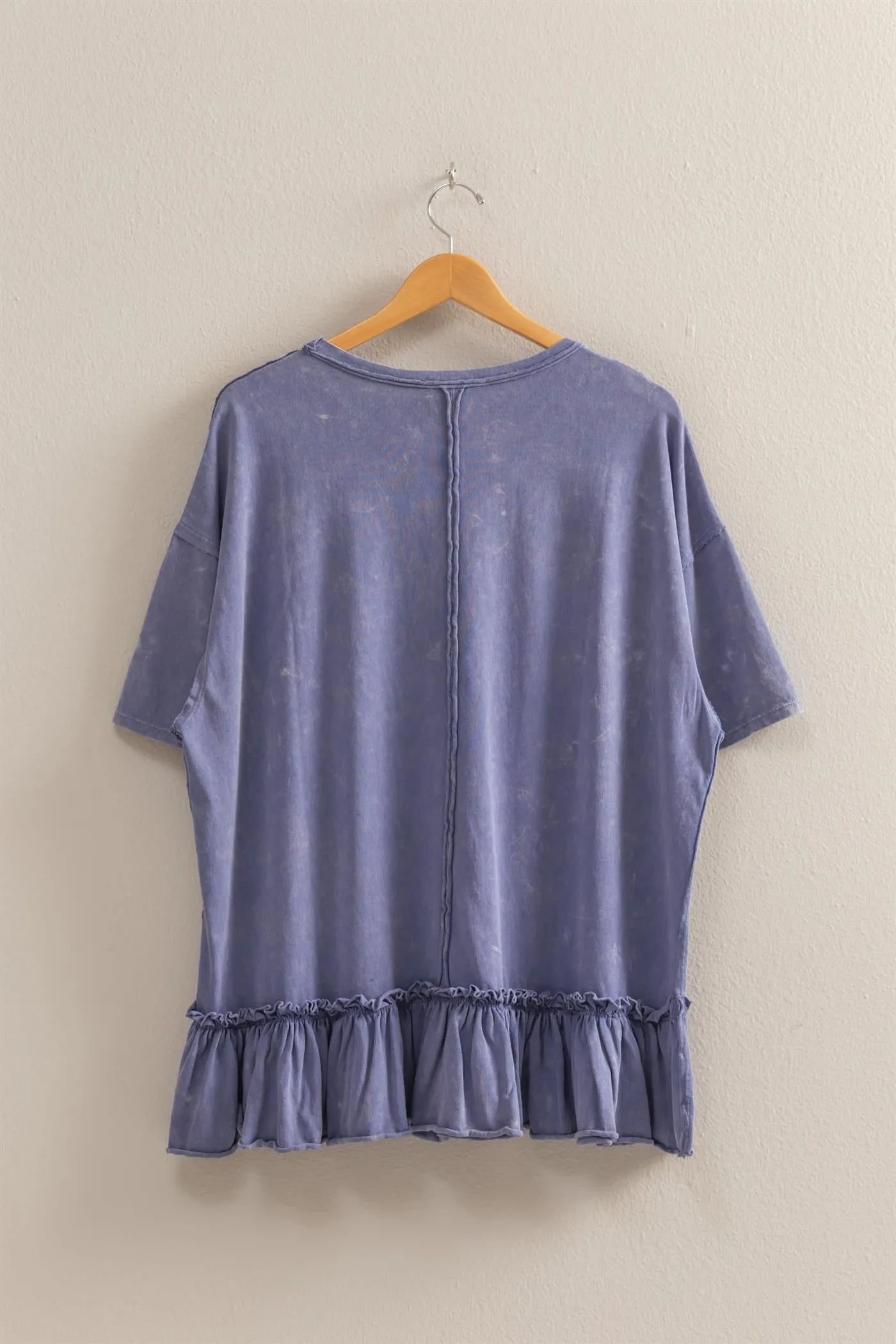 DZ25C858-Relaxed Ruffled Tunic Top