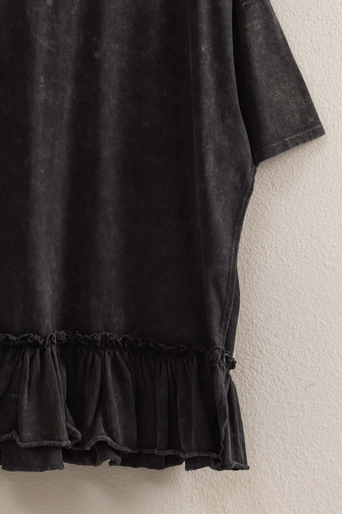 DZ25C858-Relaxed Ruffled Tunic Top