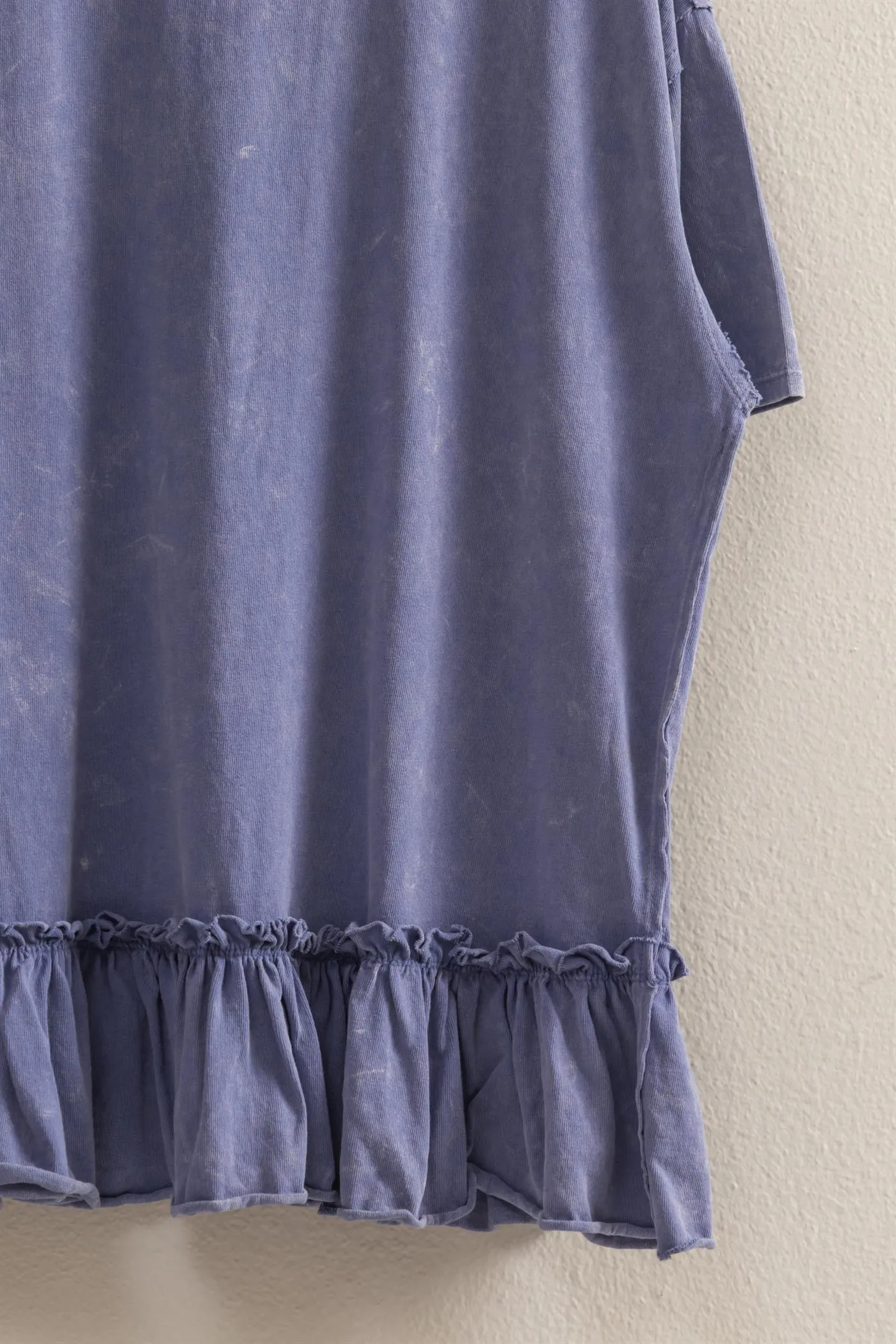 DZ25C858-Relaxed Ruffled Tunic Top