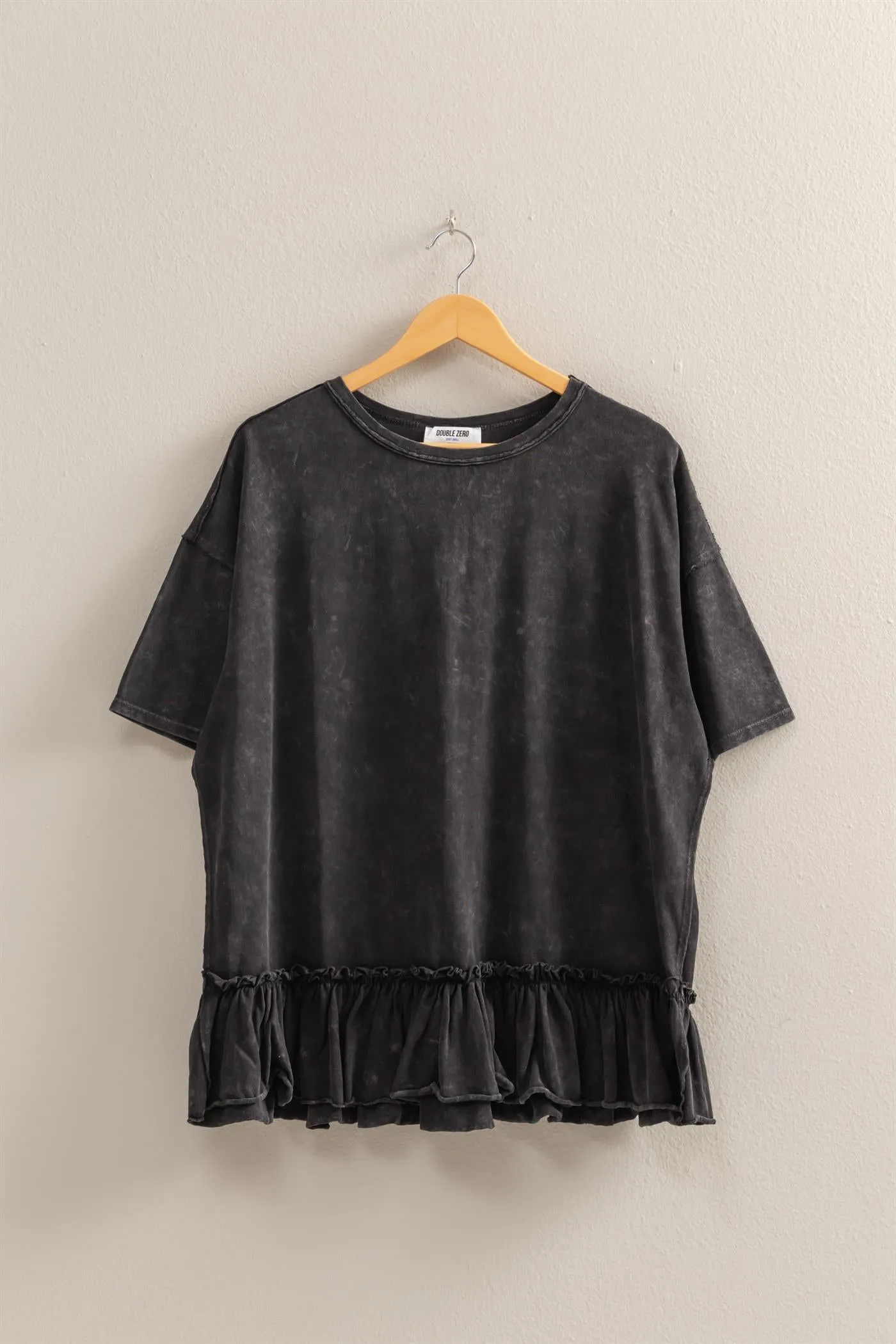 DZ25C858-Relaxed Ruffled Tunic Top