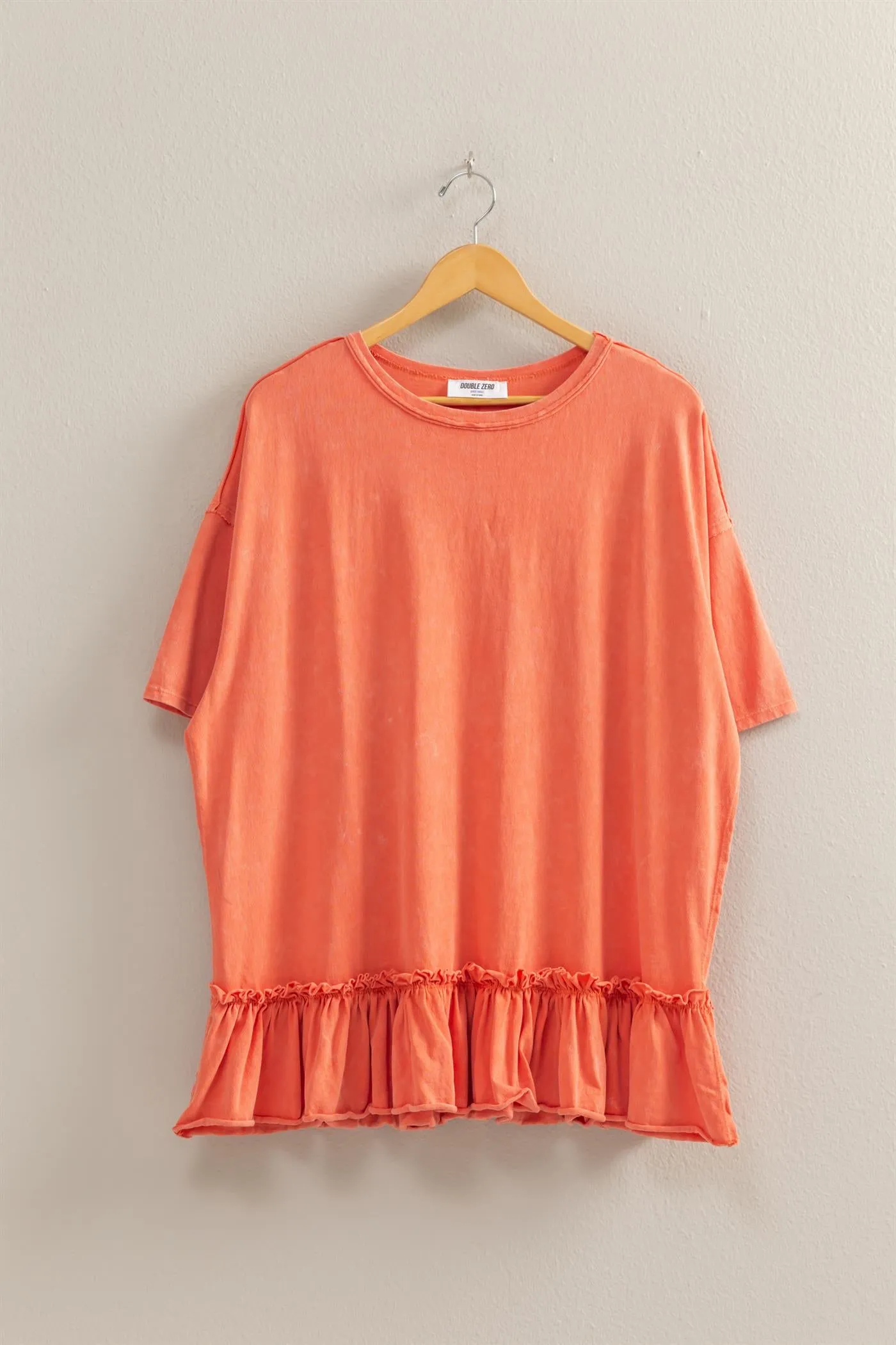 DZ25C858-Relaxed Ruffled Tunic Top