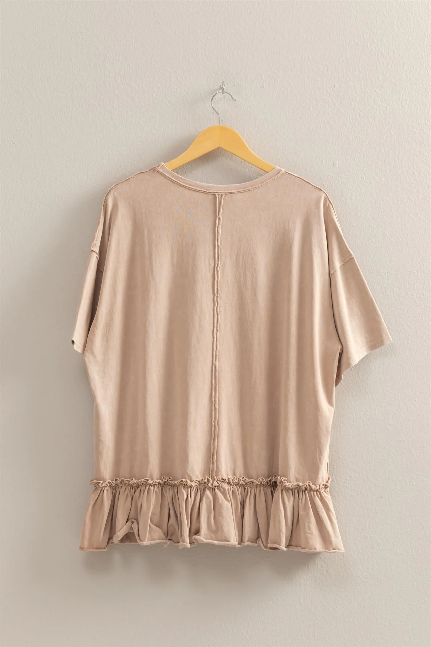 DZ25C858-Relaxed Ruffled Tunic Top