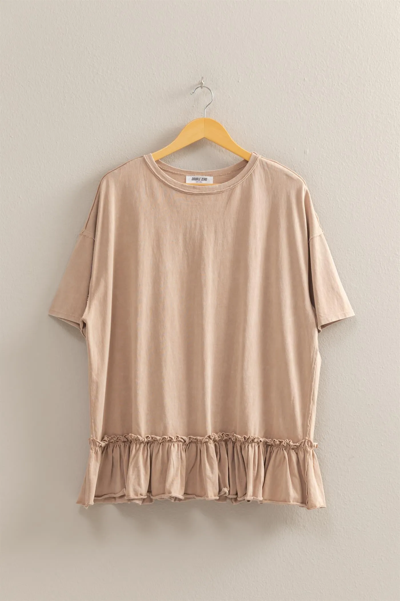 DZ25C858-Relaxed Ruffled Tunic Top