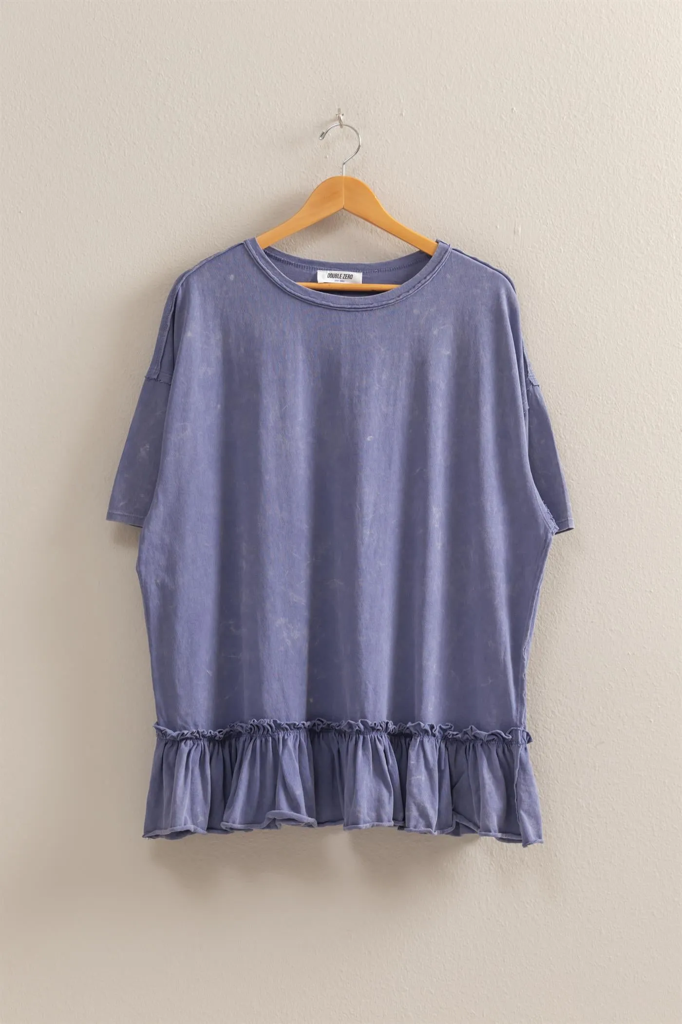 DZ25C858-Relaxed Ruffled Tunic Top