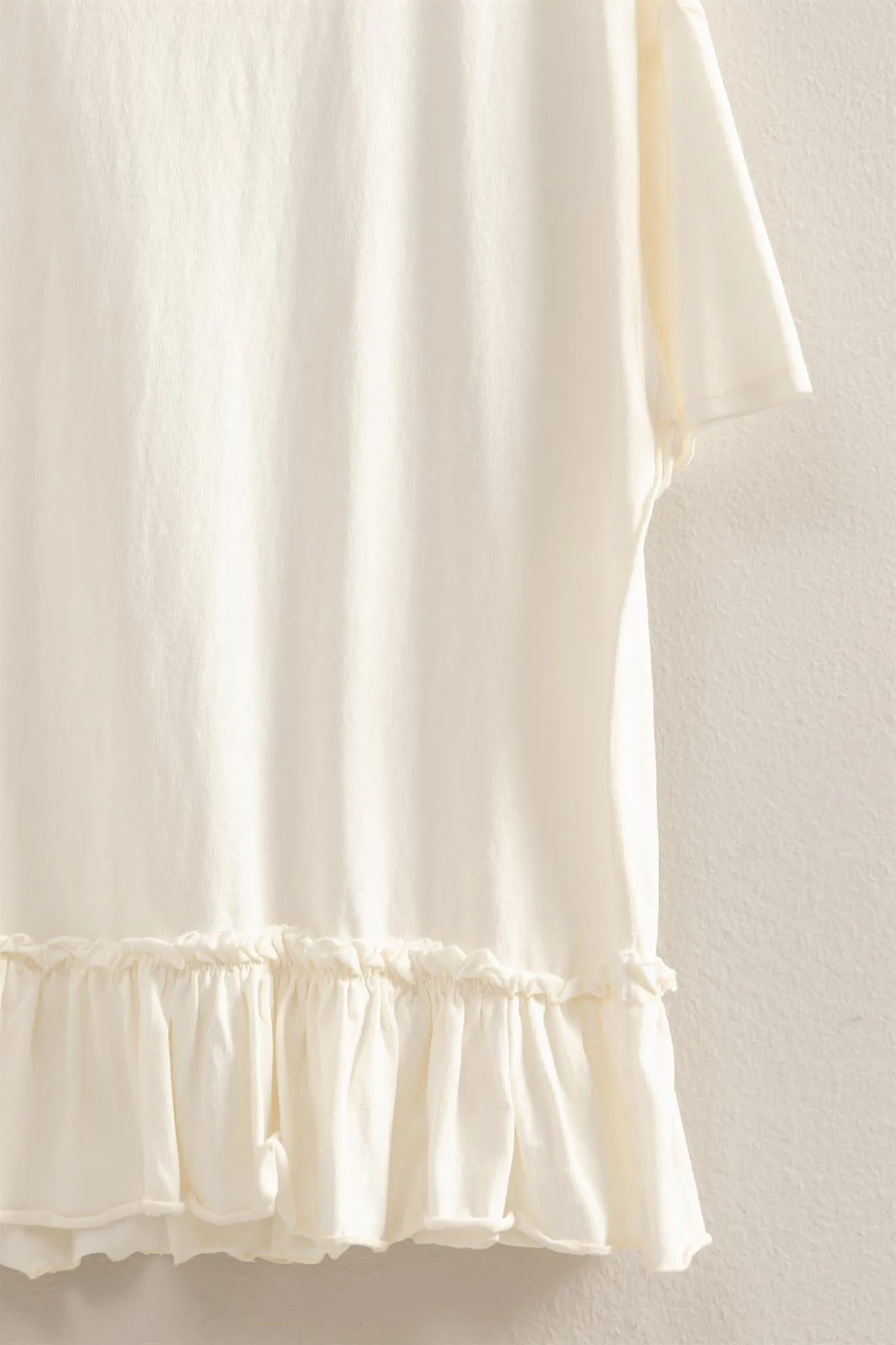 DZ25C858-Relaxed Ruffled Tunic Top