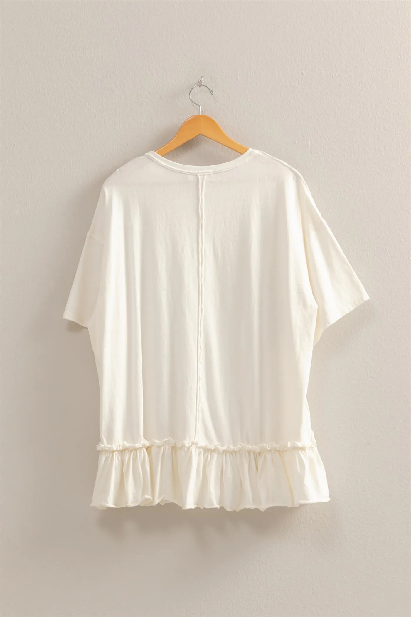 DZ25C858-Relaxed Ruffled Tunic Top