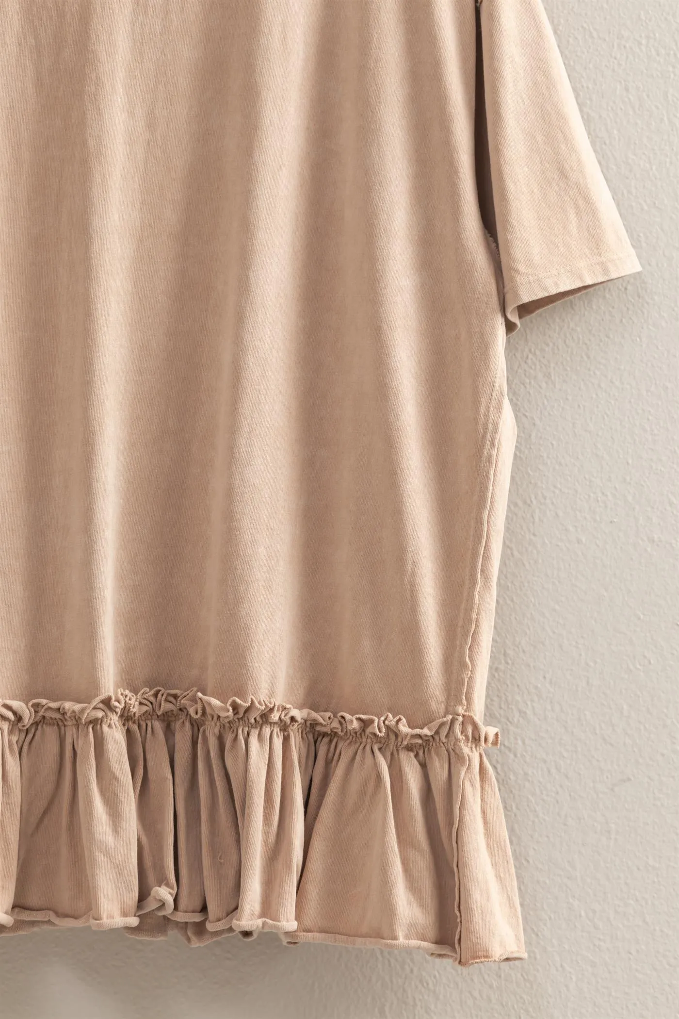 DZ25C858-Relaxed Ruffled Tunic Top
