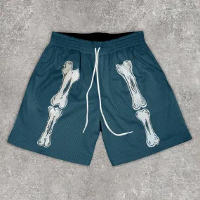 Fashion Preppy Casual Bone Print Shorts