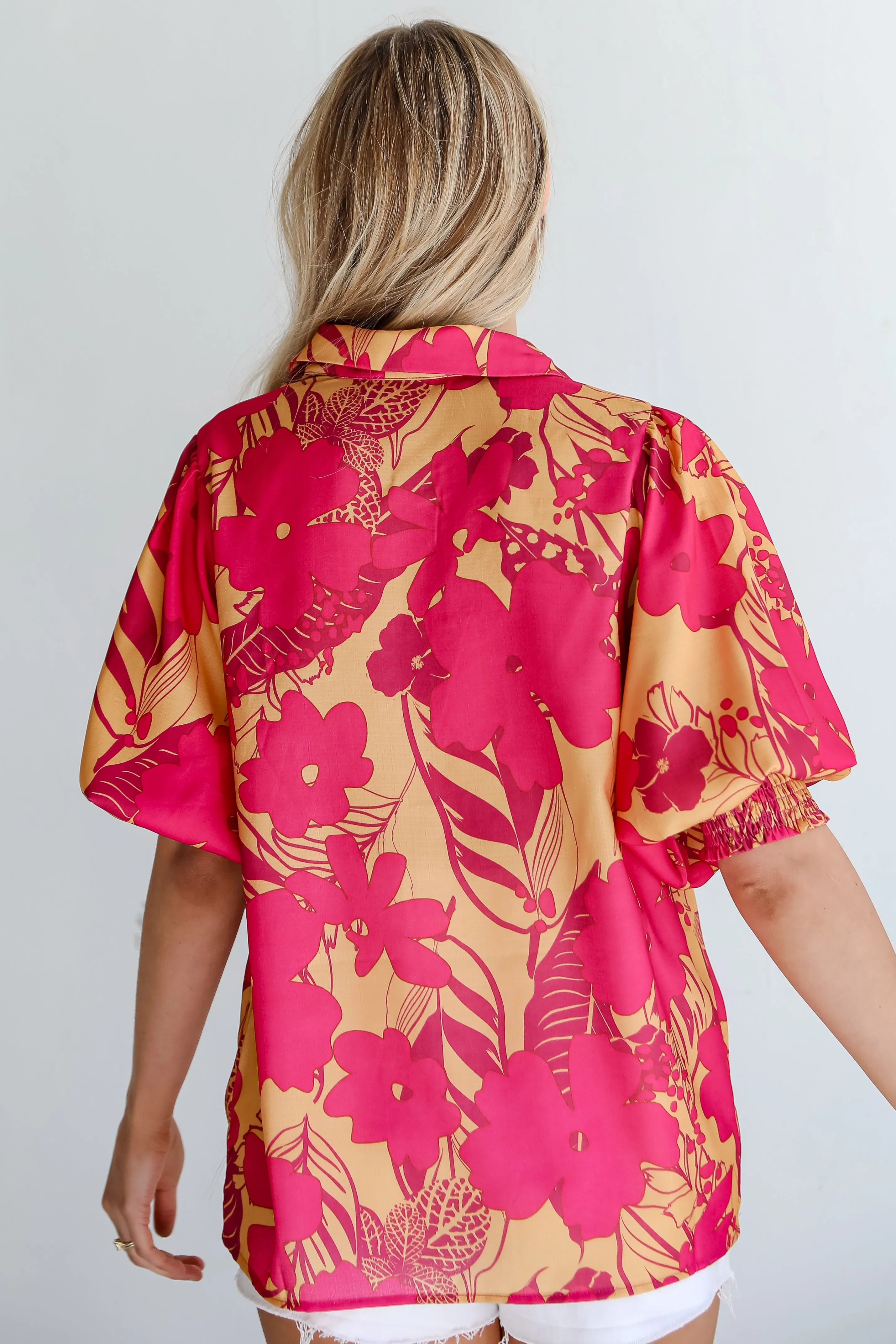 FINAL SALE - Beautifully Adored Pink Floral Blouse