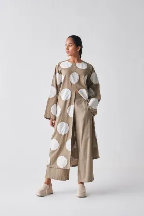 Front Slit Applique Tunic - Sage