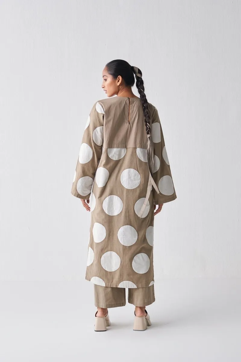 Front Slit Applique Tunic - Sage
