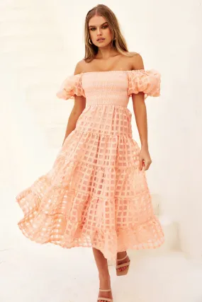 Gin Midi Dress - Peach