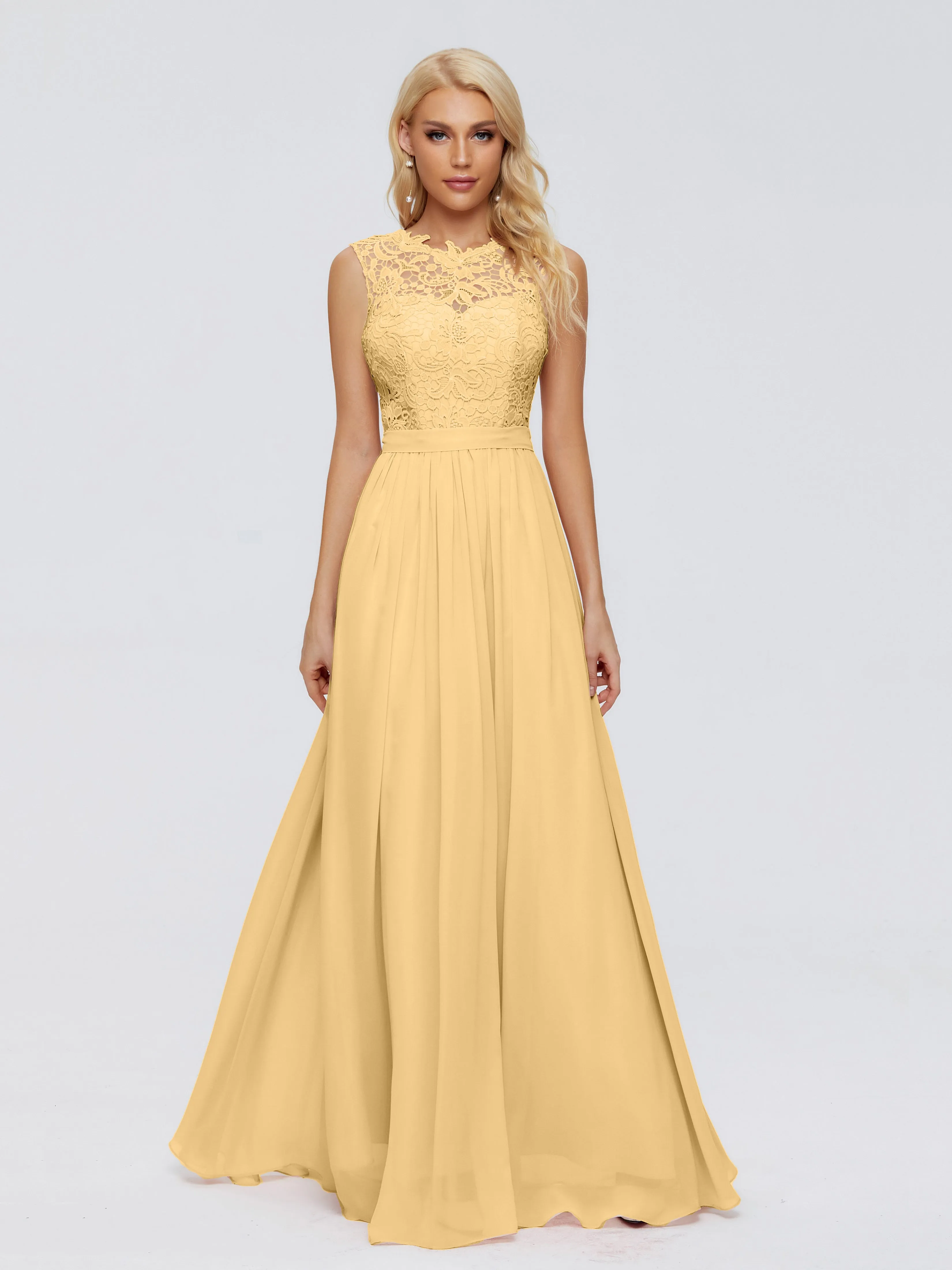 Gold Bridesmaids Dresses Melody Elegant Bateau Chiffon Bridesmaid Dresses