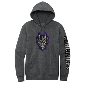 Greensboro Gargoyles Lightweight Face Logo Hoodie in Charcoal