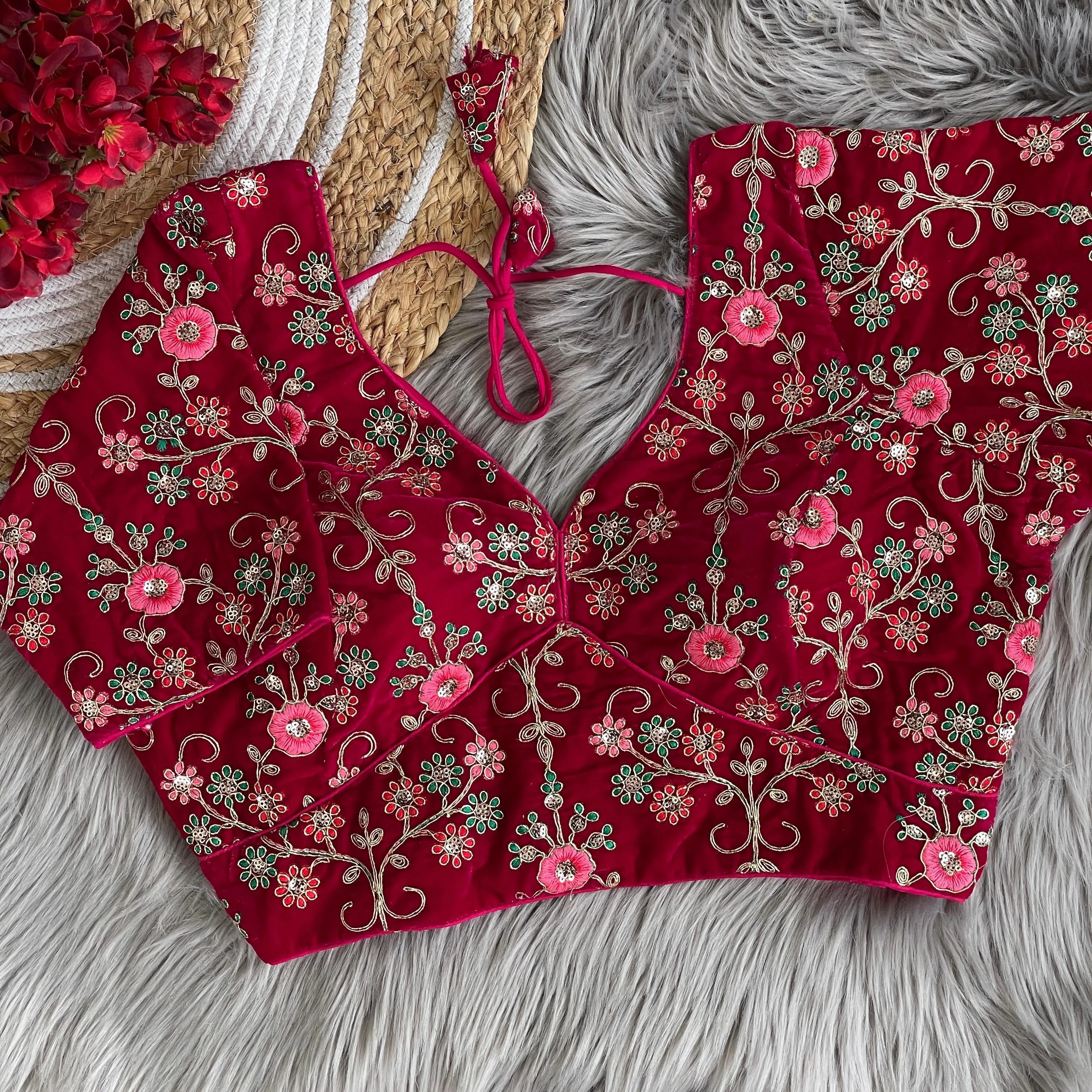 Heavy Pure Soft Velvet With Tricot Fusing blouse.