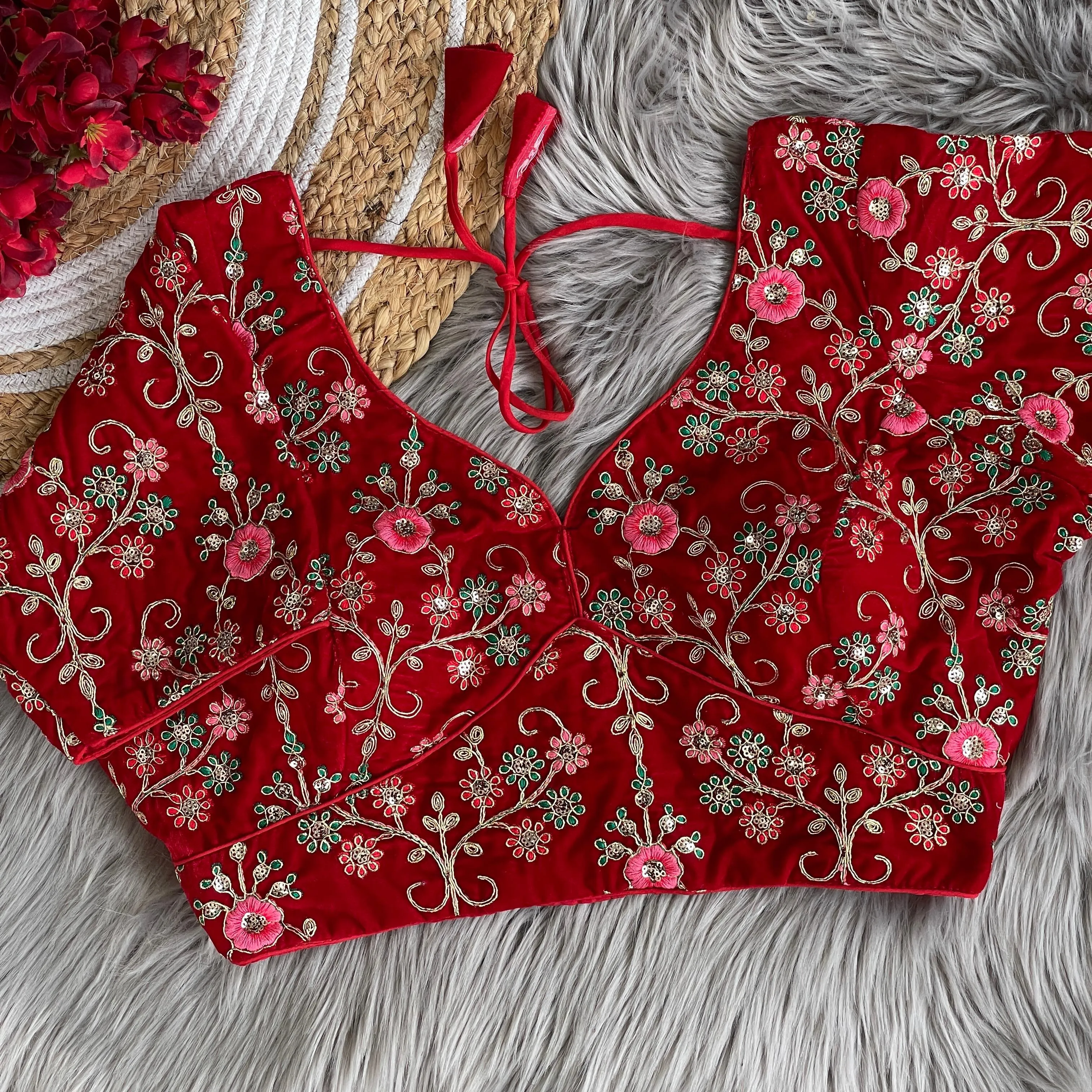 Heavy Pure Soft Velvet With Tricot Fusing blouse.