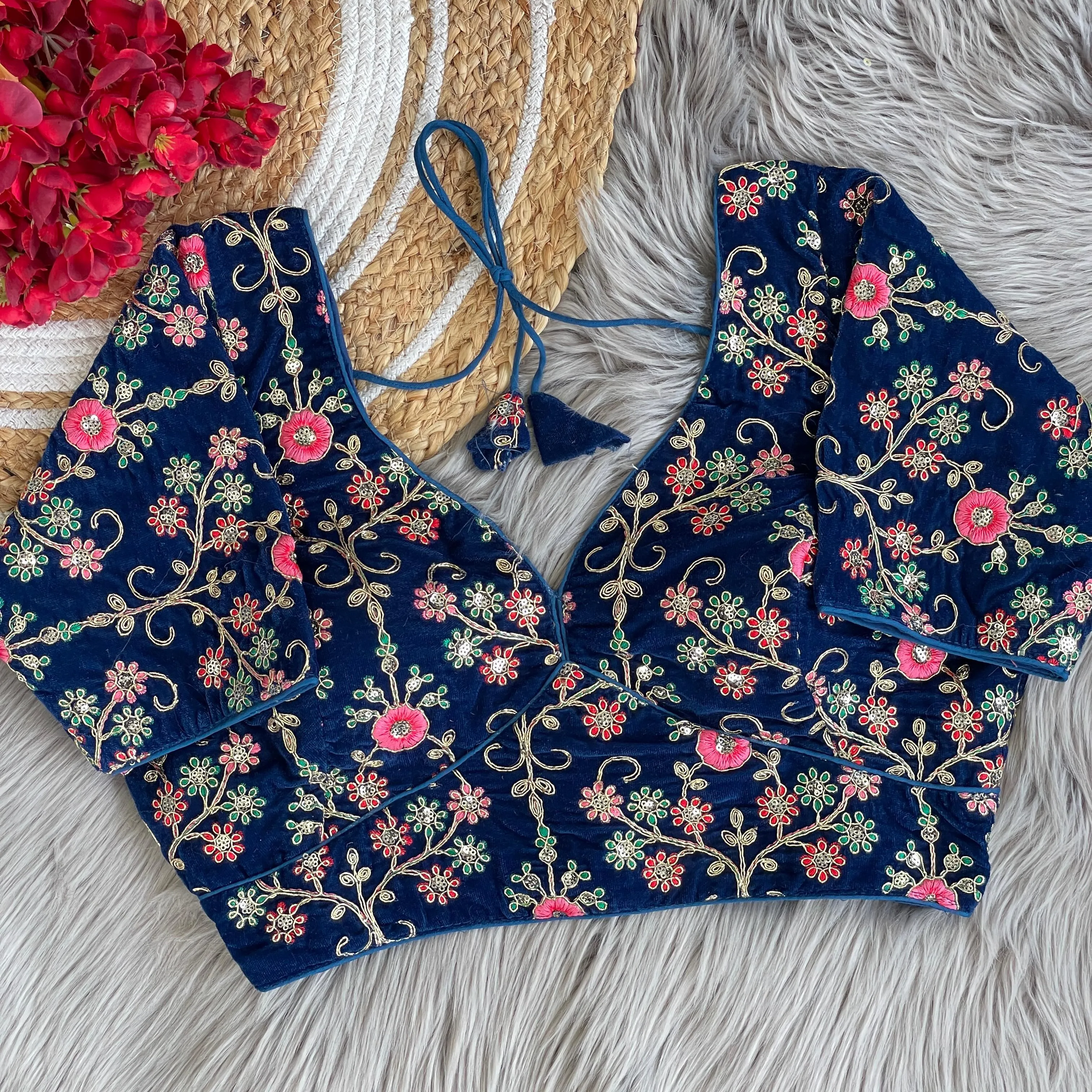 Heavy Pure Soft Velvet With Tricot Fusing blouse.