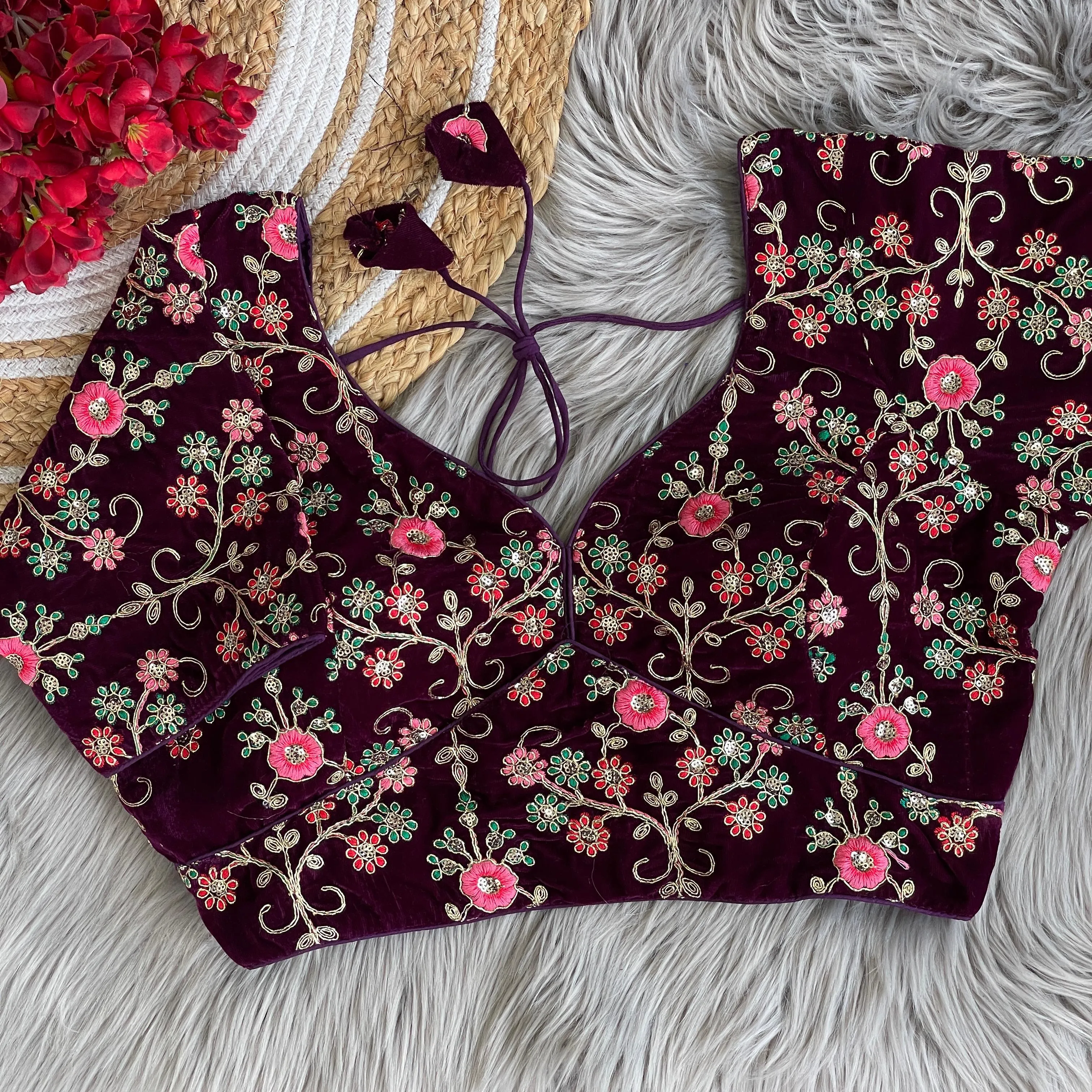 Heavy Pure Soft Velvet With Tricot Fusing blouse.