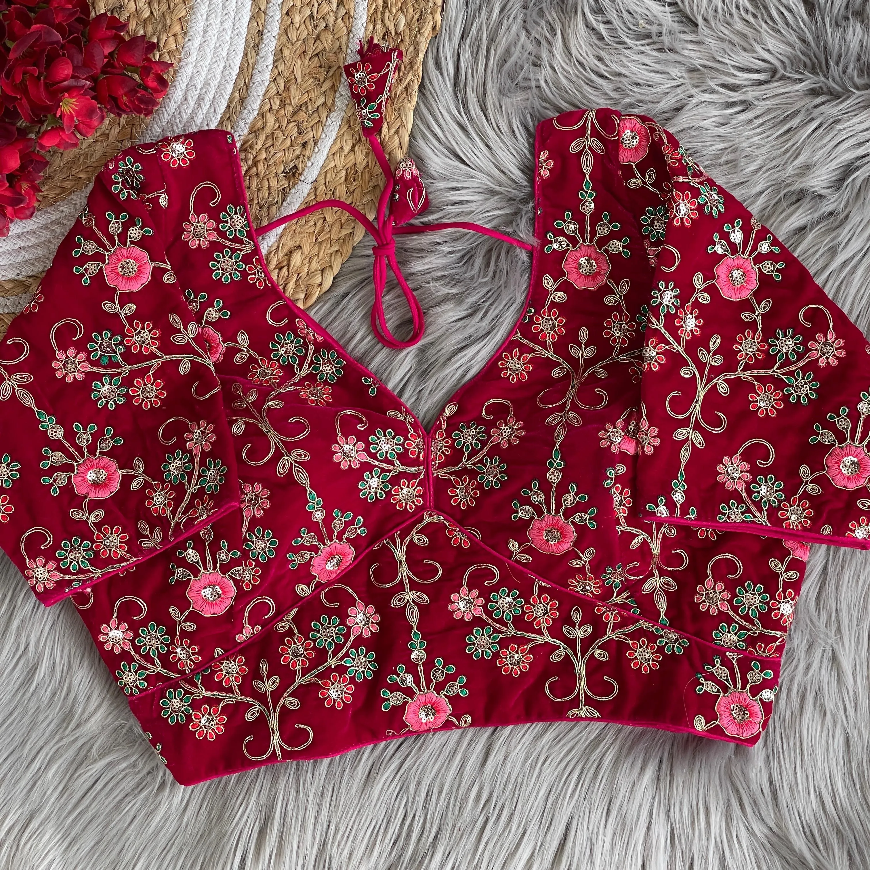 Heavy Pure Soft Velvet With Tricot Fusing blouse.