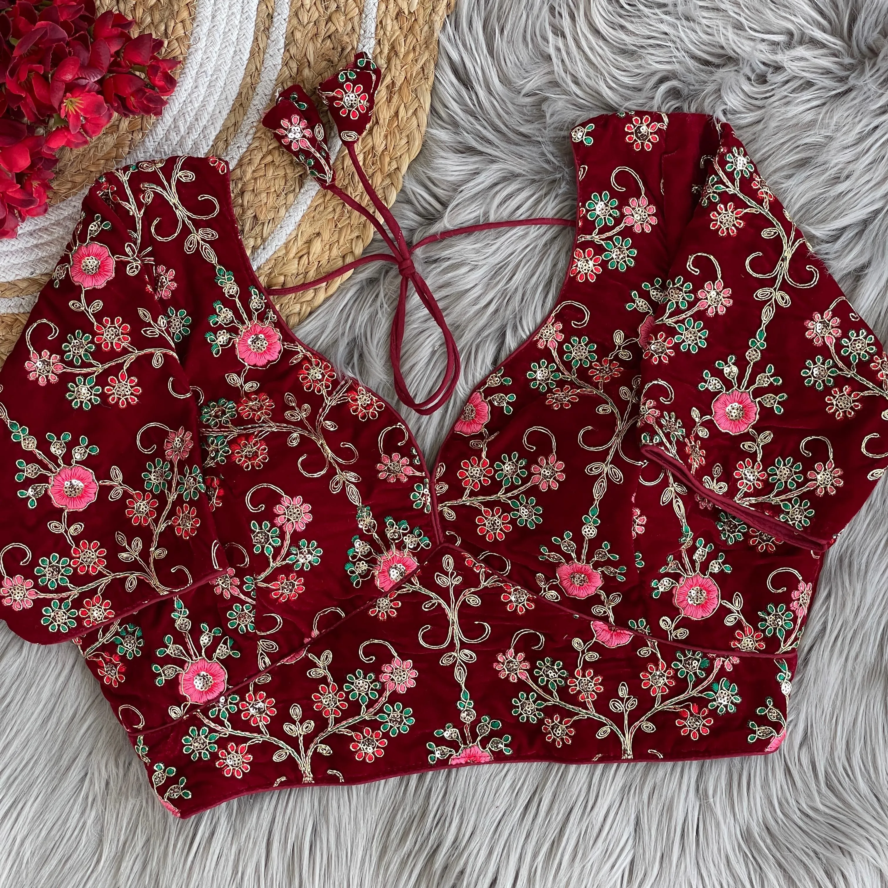 Heavy Pure Soft Velvet With Tricot Fusing blouse.