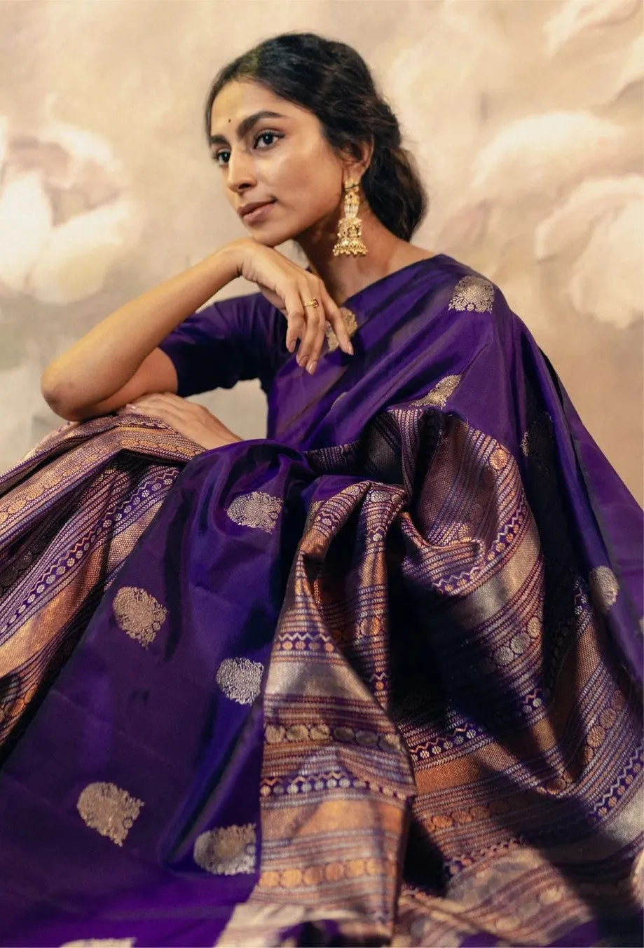 Impressive Purple Soft Silk Saree With Surpassing Blouse Piece