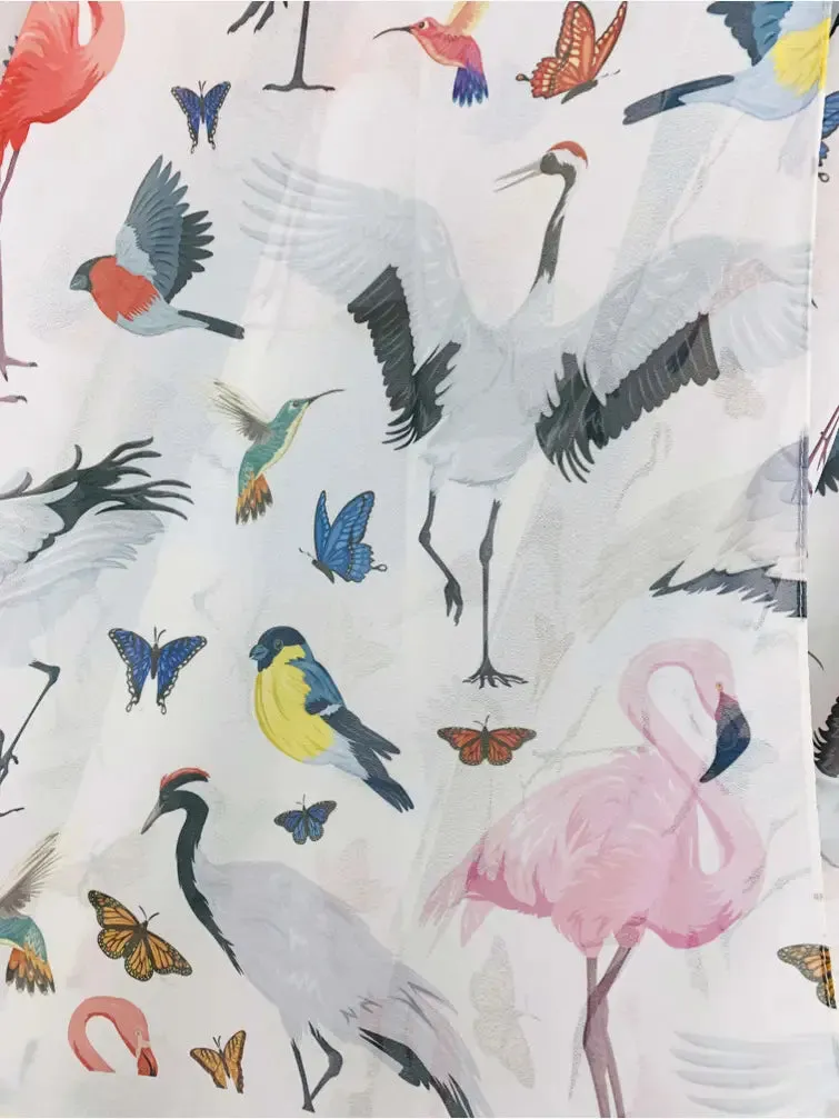 JC070979 Multicolor Bird Kimono