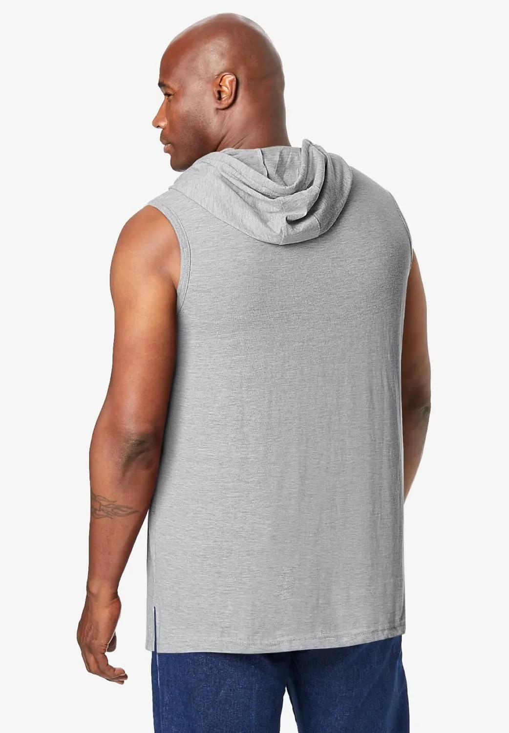 KingSize Men's Big & Tall Lightweight Muscle Hoodie Tee