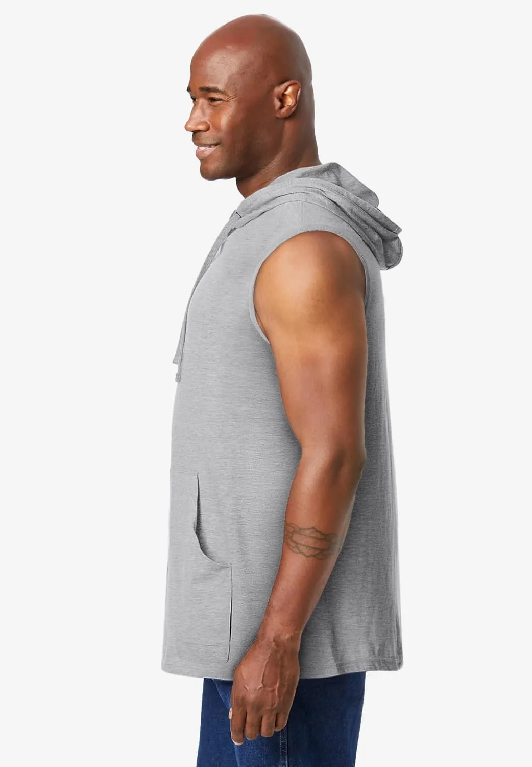 KingSize Men's Big & Tall Lightweight Muscle Hoodie Tee