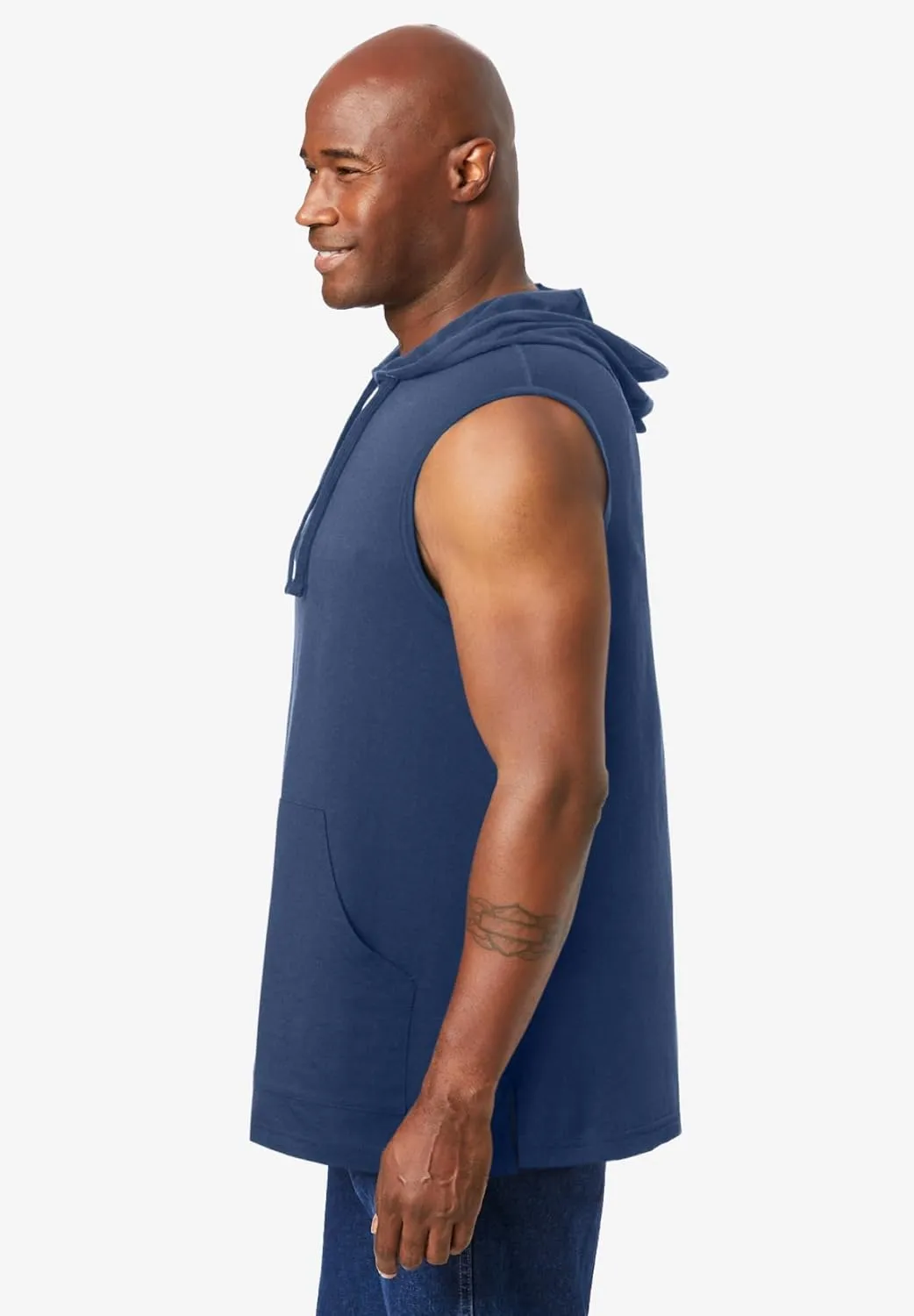 KingSize Men's Big & Tall Lightweight Muscle Hoodie Tee