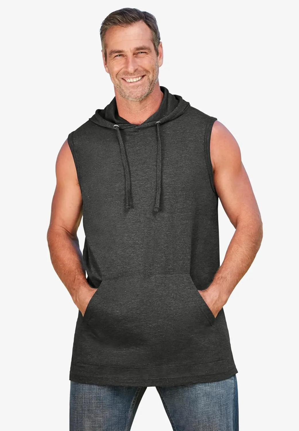 KingSize Men's Big & Tall Lightweight Muscle Hoodie Tee
