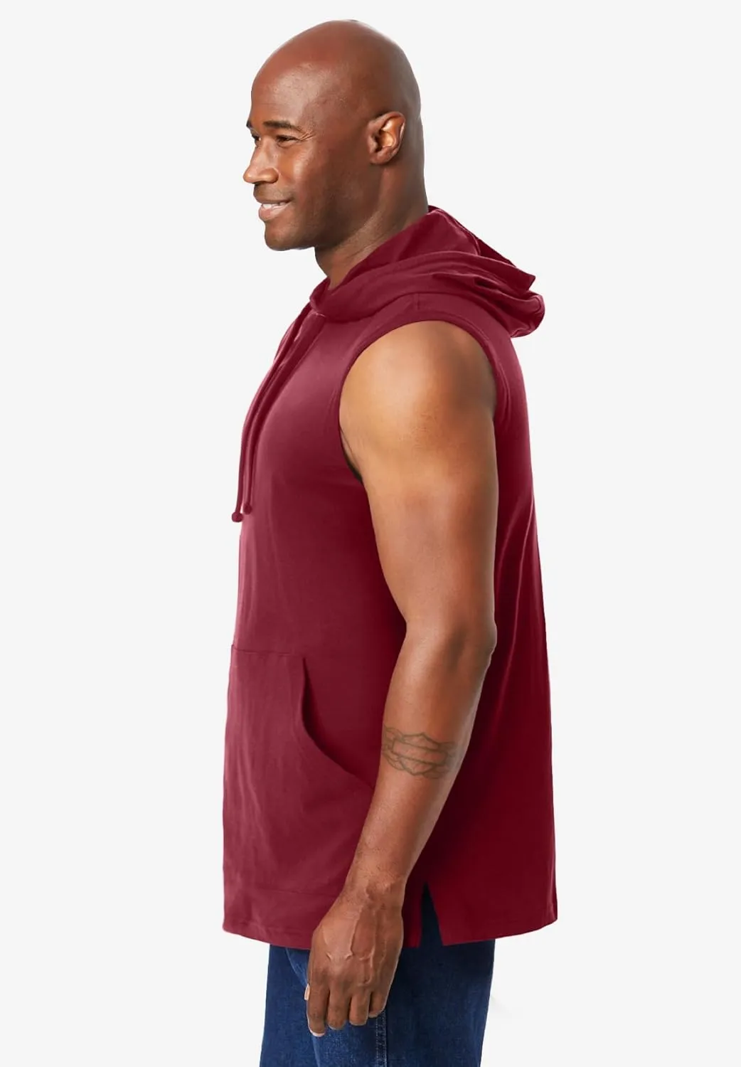 KingSize Men's Big & Tall Lightweight Muscle Hoodie Tee