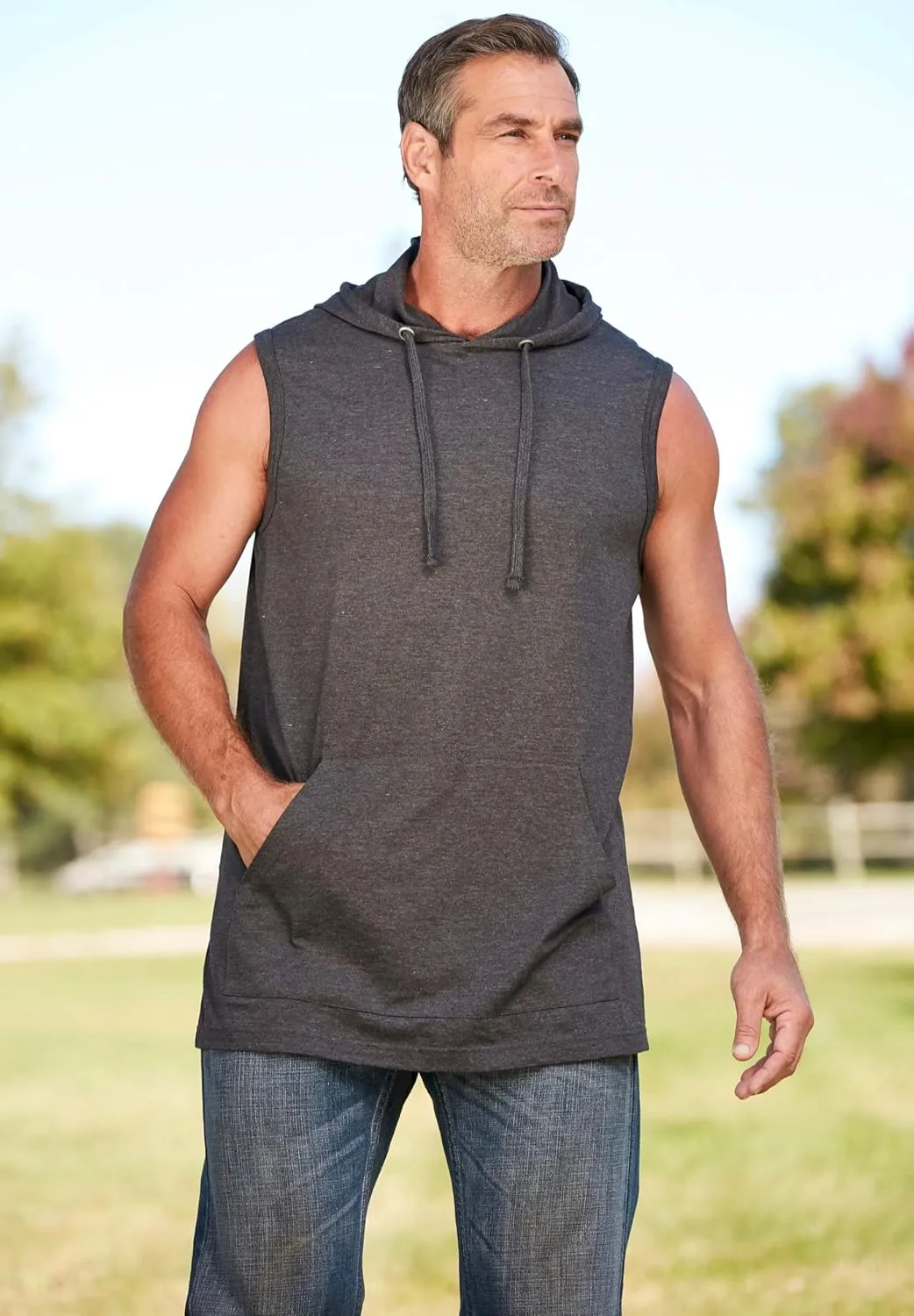 KingSize Men's Big & Tall Lightweight Muscle Hoodie Tee