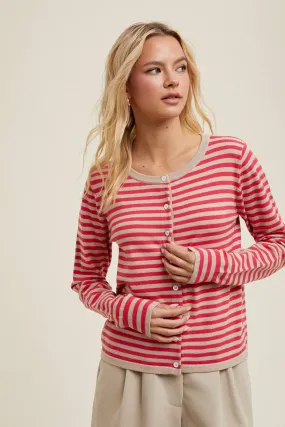 LIGHTWEIGHT STRIPED CARDIGAN