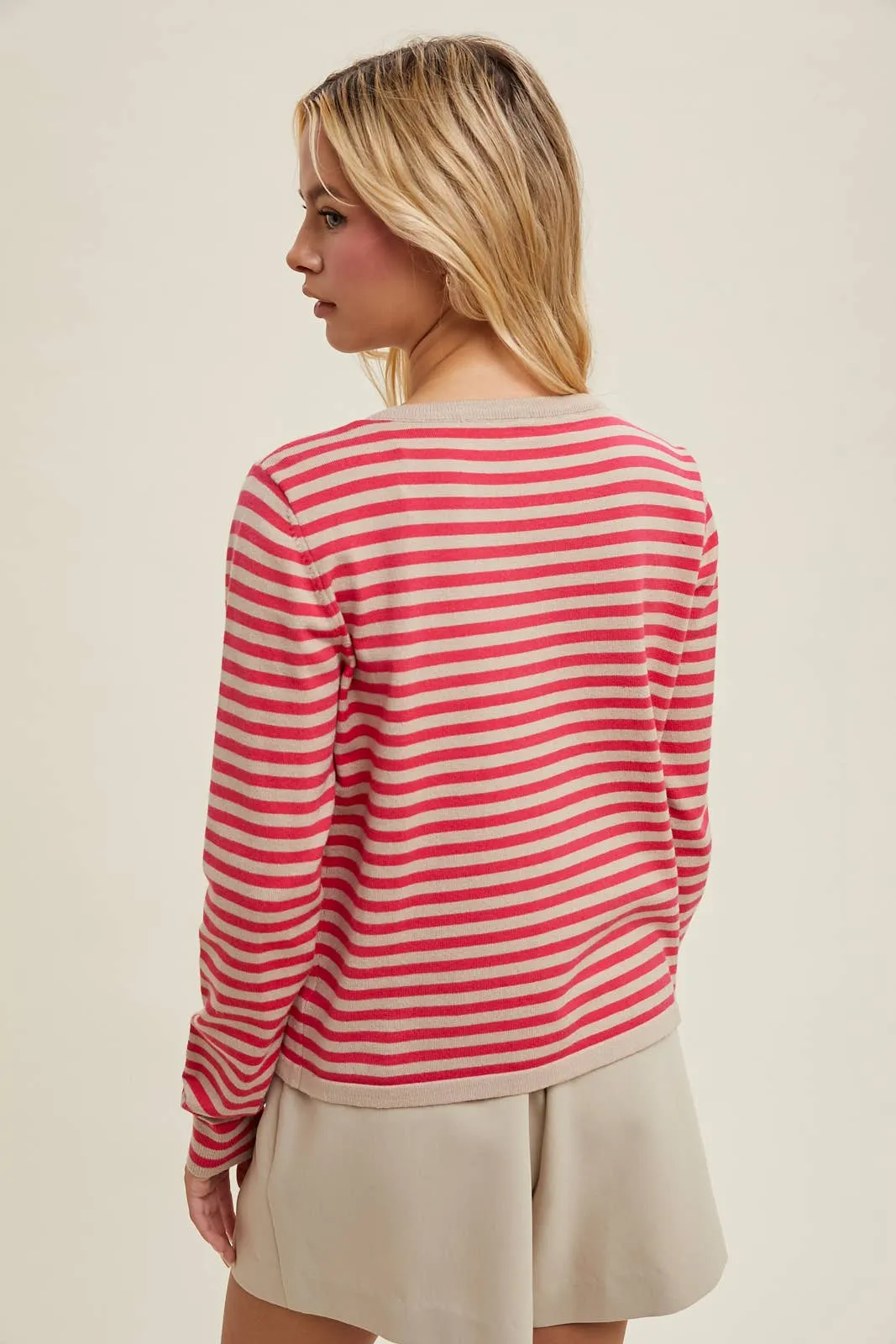 LIGHTWEIGHT STRIPED CARDIGAN